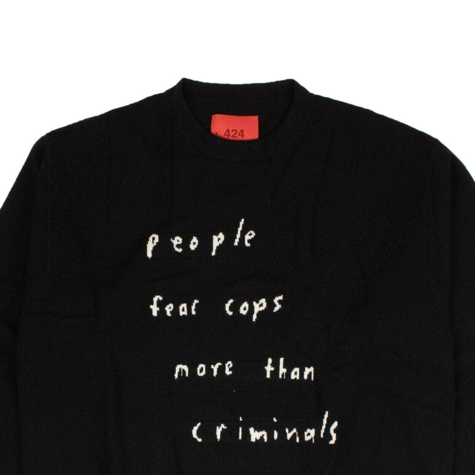 424 ON FAIRFAX 424-on-fairfax, 500-750, channelenable-all, chicmi, couponcollection, gender-mens, main-clothing, mens-pullover-sweaters, size-l, size-m, size-s, size-xl Black People Fear Cops Sweater