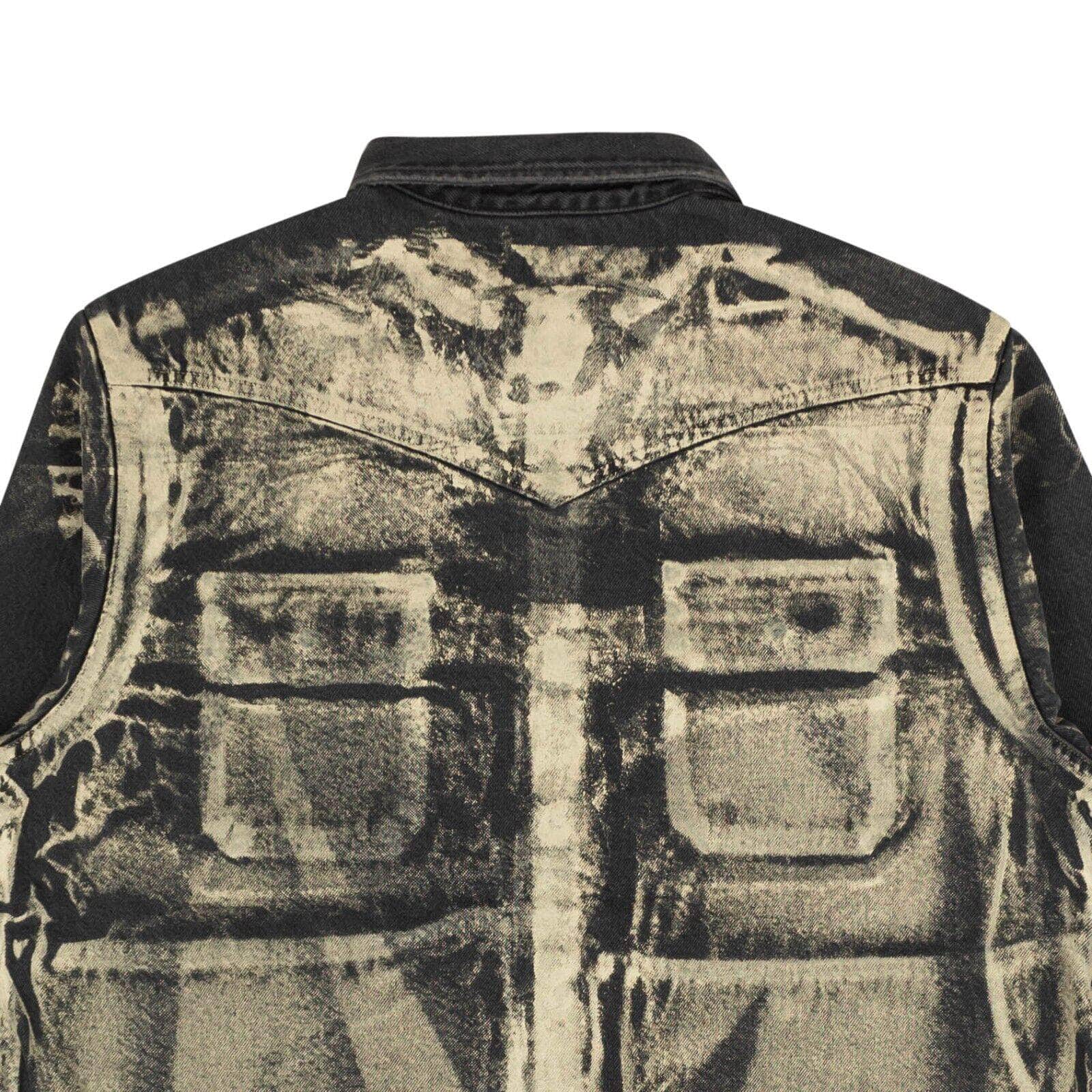424 ON FAIRFAX 424-on-fairfax, 500-750, channelenable-all, chicmi, couponcollection, gender-mens, main-clothing, mens-shoes, size-l, size-m, size-s, size-xl Black Painted White Denim Workshirt