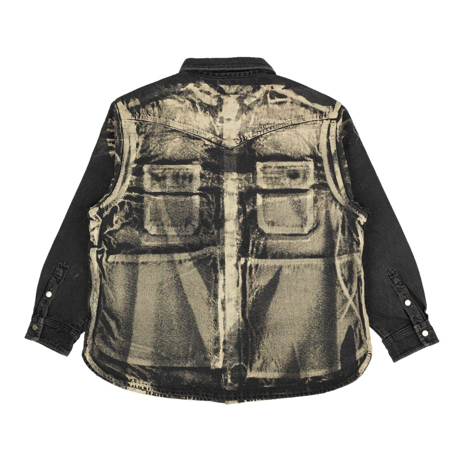 424 ON FAIRFAX 424-on-fairfax, 500-750, channelenable-all, chicmi, couponcollection, gender-mens, main-clothing, mens-shoes, size-l, size-m, size-s, size-xl Black Painted White Denim Workshirt