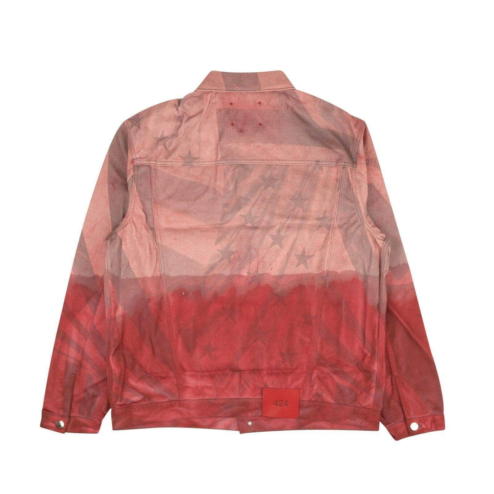 424 ON FAIRFAX 424-on-fairfax, 500-750, channelenable-all, chicmi, couponcollection, gender-mens, main-clothing, mens-shoes, size-l, size-m, size-s, size-xl, size-xs, size-xxl Pink Pigment Dip American Flag Denim Jacket