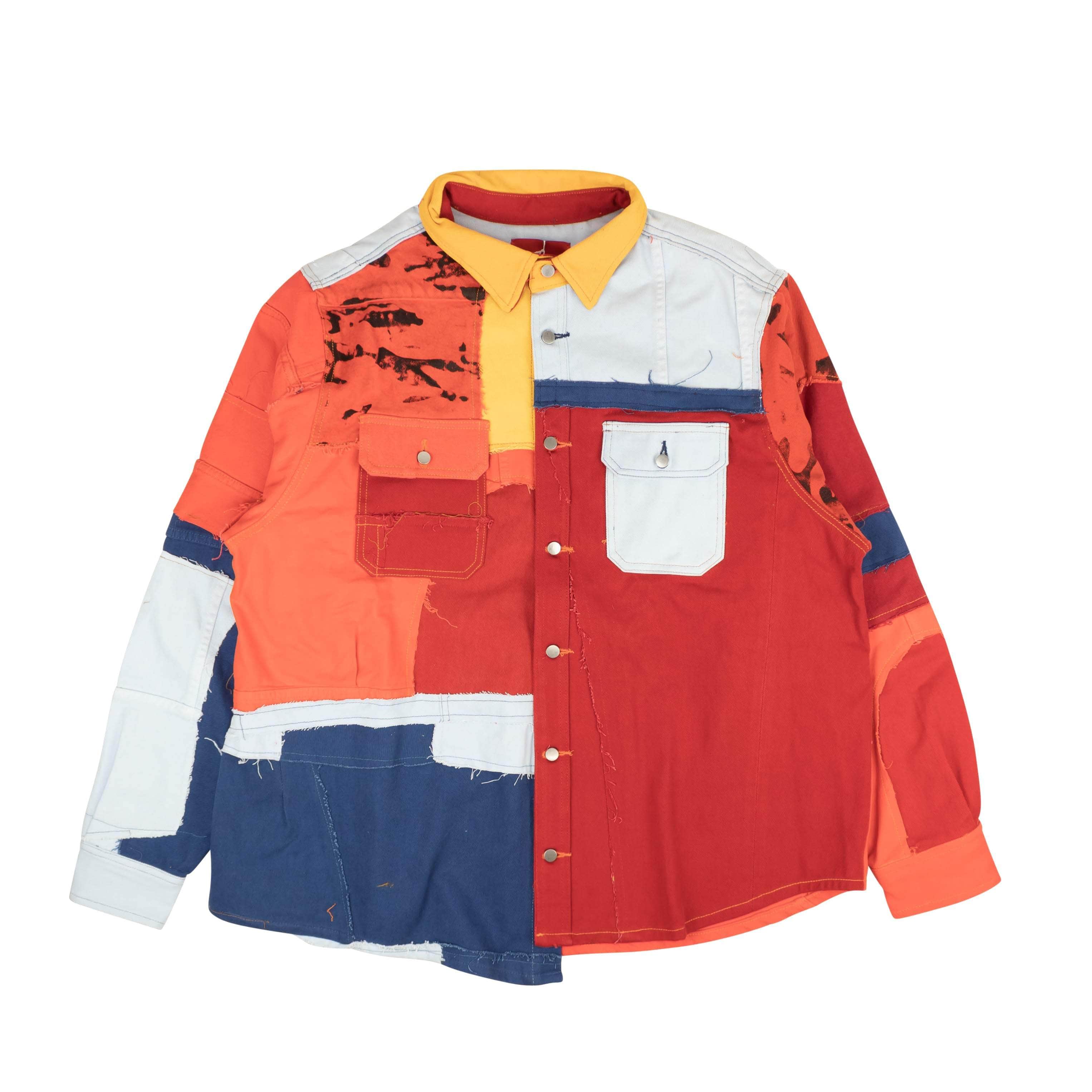 424 ON FAIRFAX 424-on-fairfax, 500-750, channelenable-all, chicmi, couponcollection, gender-mens, main-clothing, mens-shoes, size-l, size-m, size-xl Multicolor Reworked Work Button Down Shirt