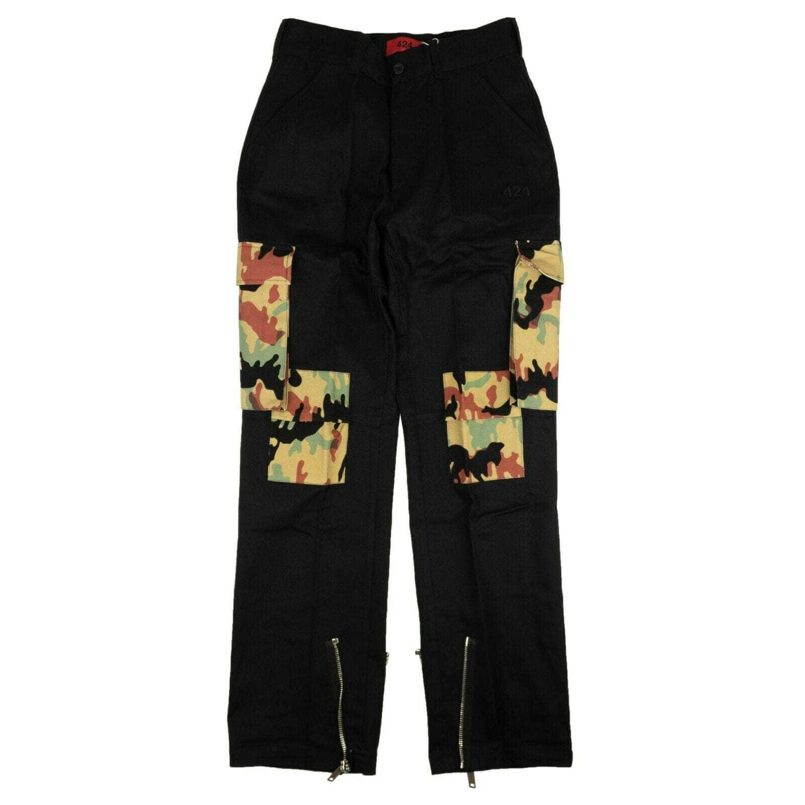 424 ON FAIRFAX 95-424-1038/L NWT 424 ON FAIRFAX Black Brown & Green Camo Cargo Pants Size L $840 95-424-1038/L