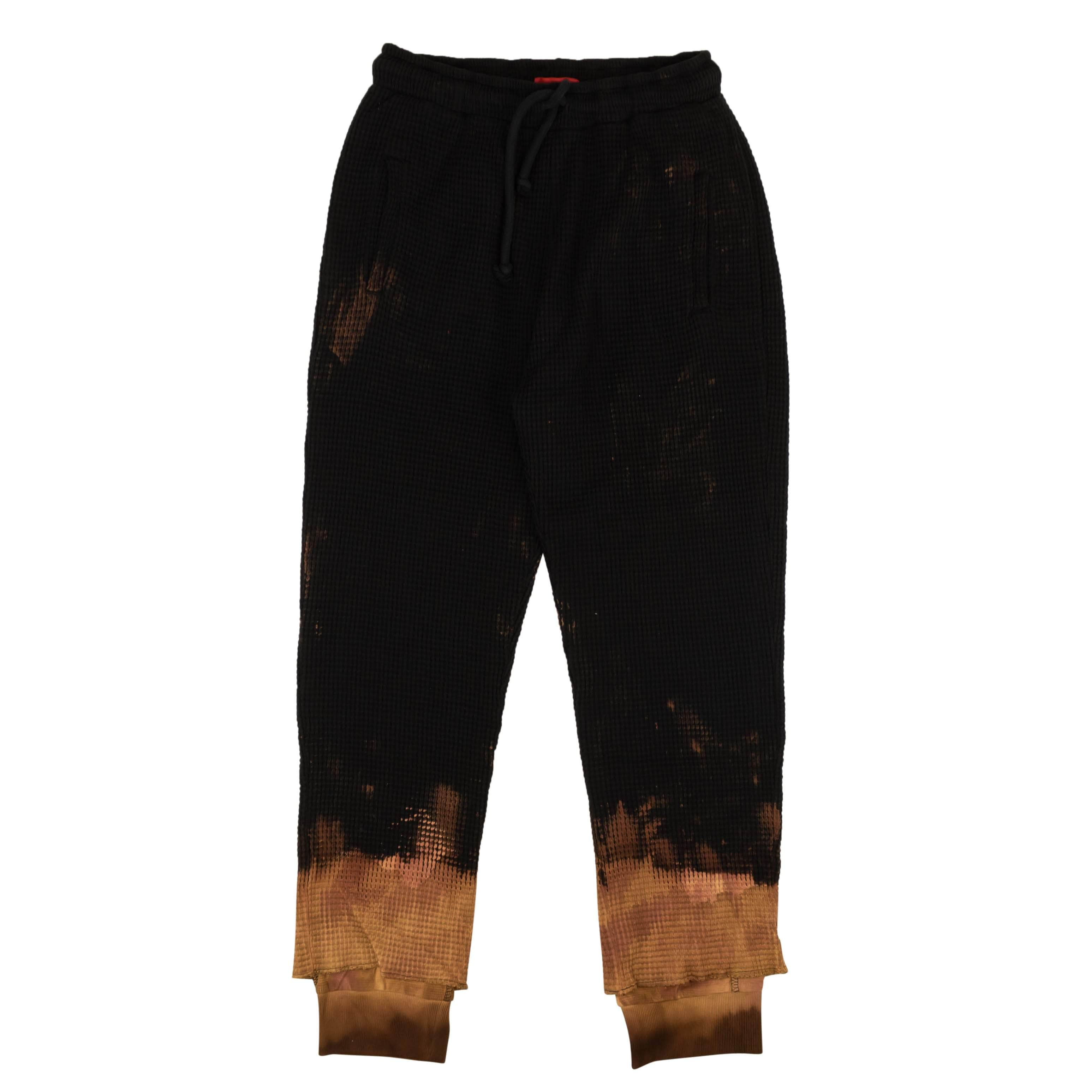 424 ON FAIRFAX 95-424-1142/S NWT 424 ON FAIRFAX Black Waffle Knit Double Layer Sweatpants Size S $445 95-424-1142/S