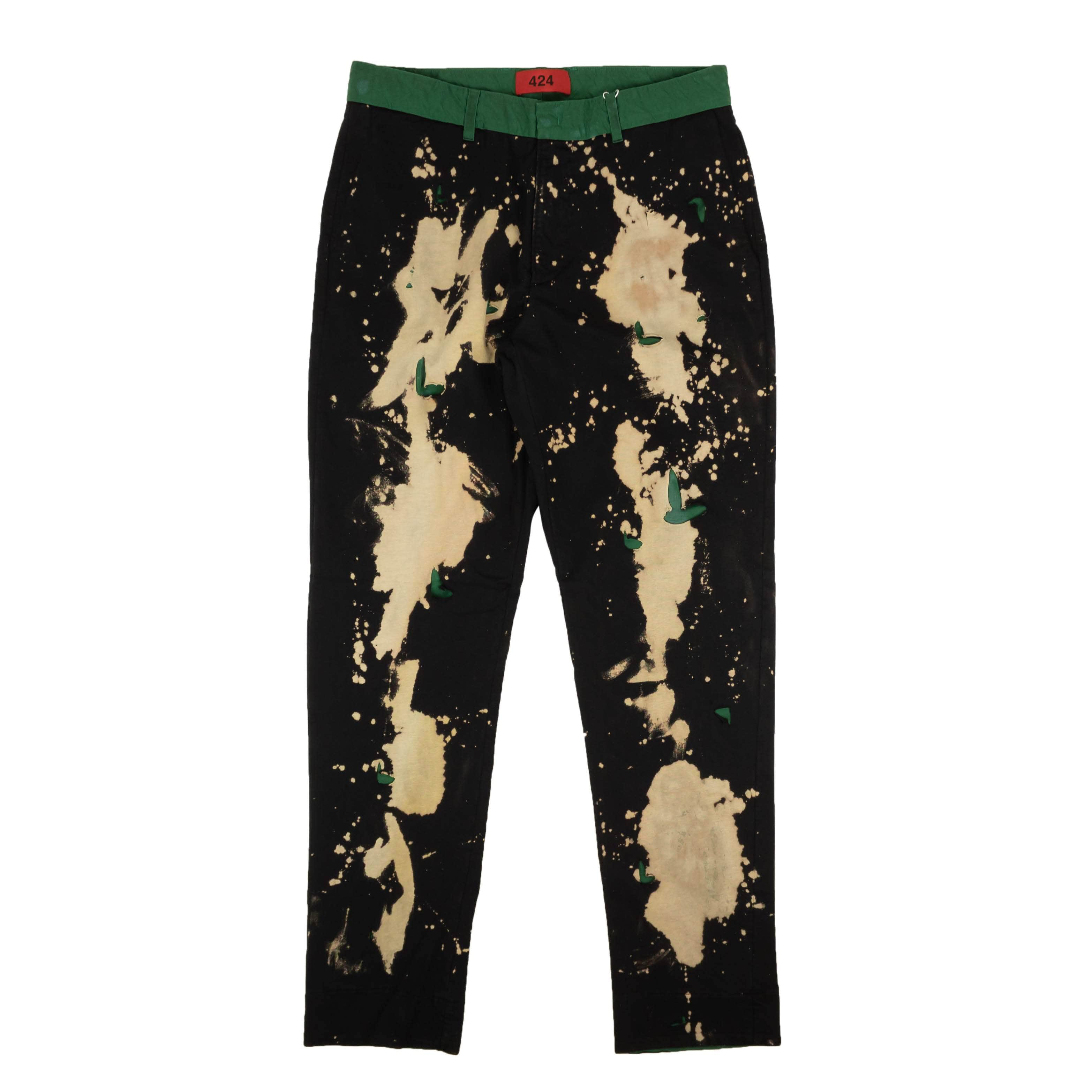 424 ON FAIRFAX 95-424-1163/48 NWT 424 ON FAIRFAX Black & Green Distressed Bleached Pants Size 48 $505 95-424-1163/48