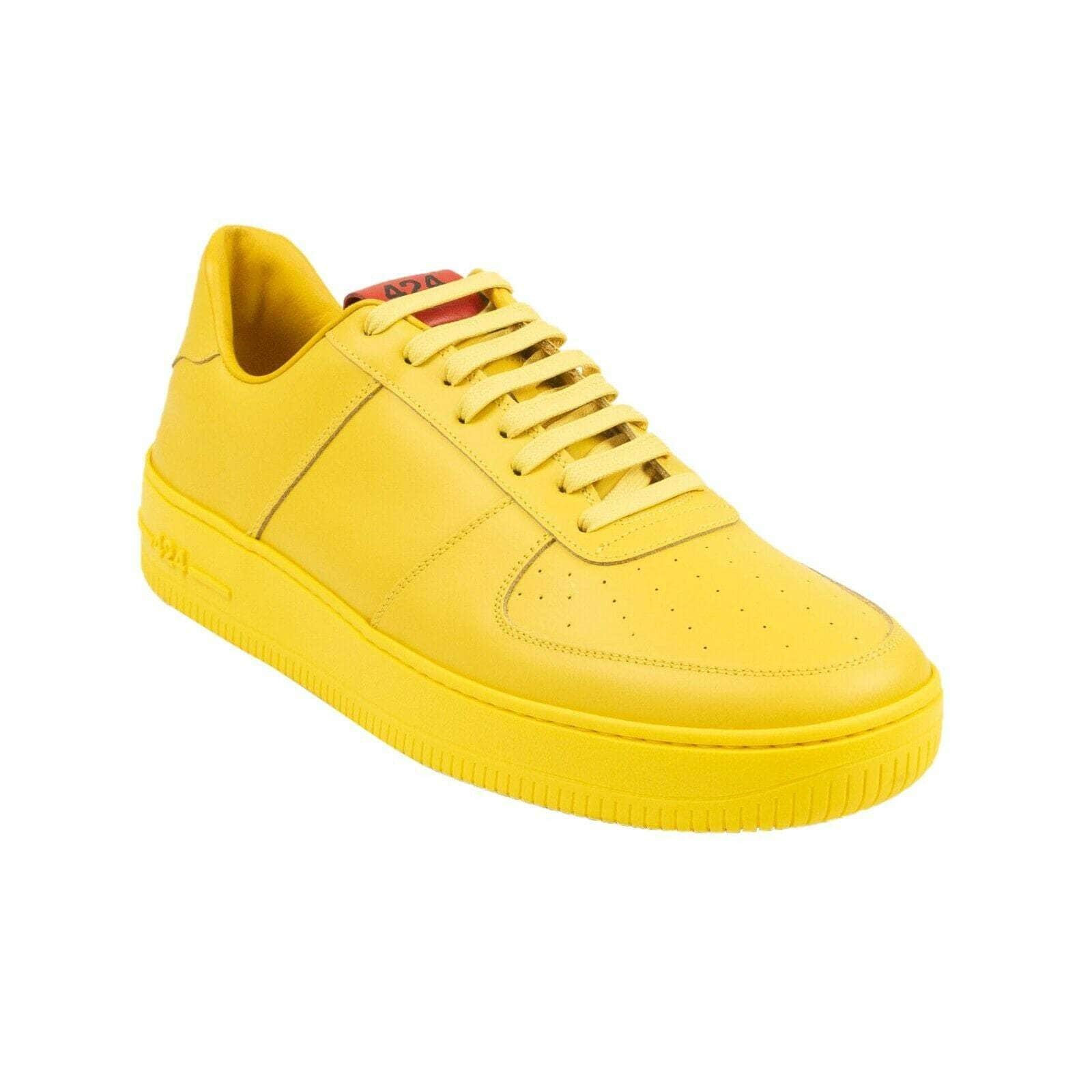 424 ON FAIRFAX 95-424-2004/38 NIB 424 ON FAIRFAX Yellow Leather Low Top Sneakers Size 5/38 $495 95-424-2004/38