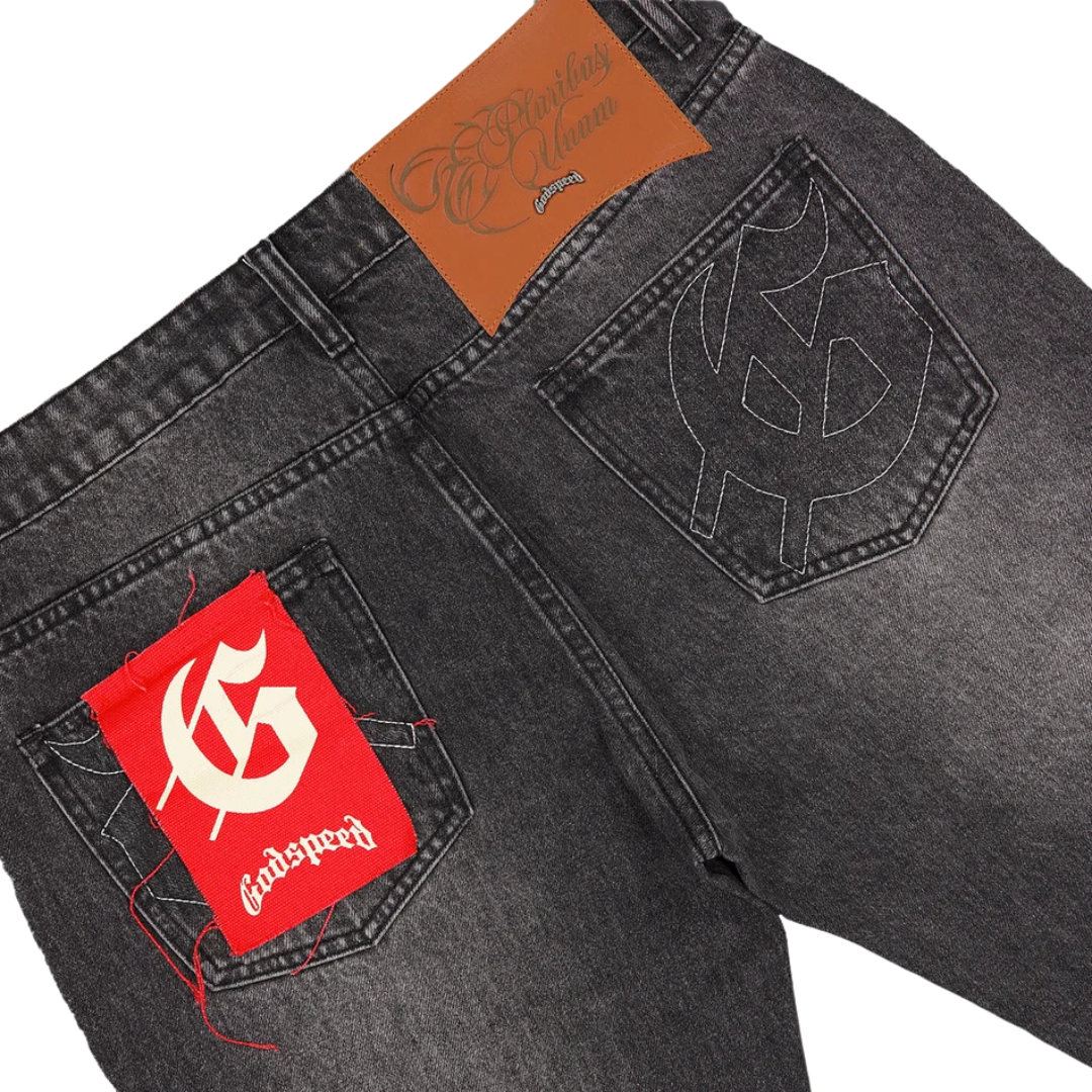 Godspeed Og Logo Flared Denim Printed - Men's