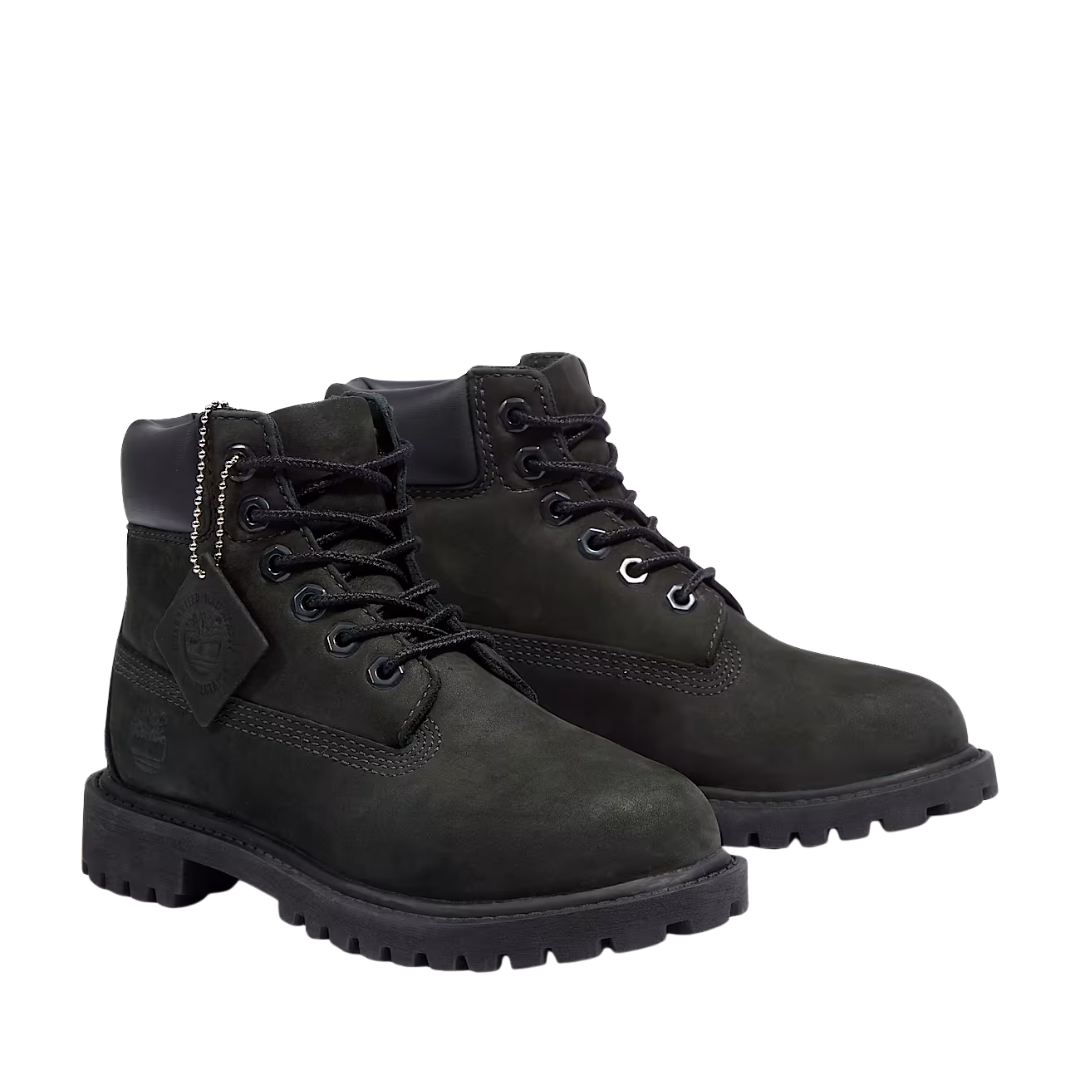 Timberland Youth Premium 6-Inch Waterproof Boot "Black Nubuck" - Youth Sneakers