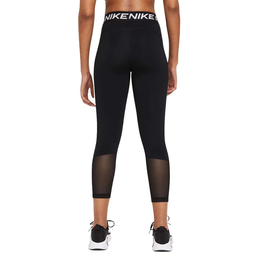 Nike Pro Mid-Rise Crop Mesh-Panel Leggings - Women's