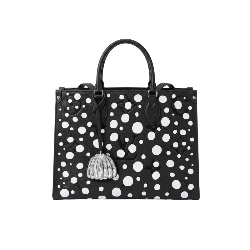 Louis Vuitton LV x YK Black Empreinte Giant Monogram On The Go MM Bag