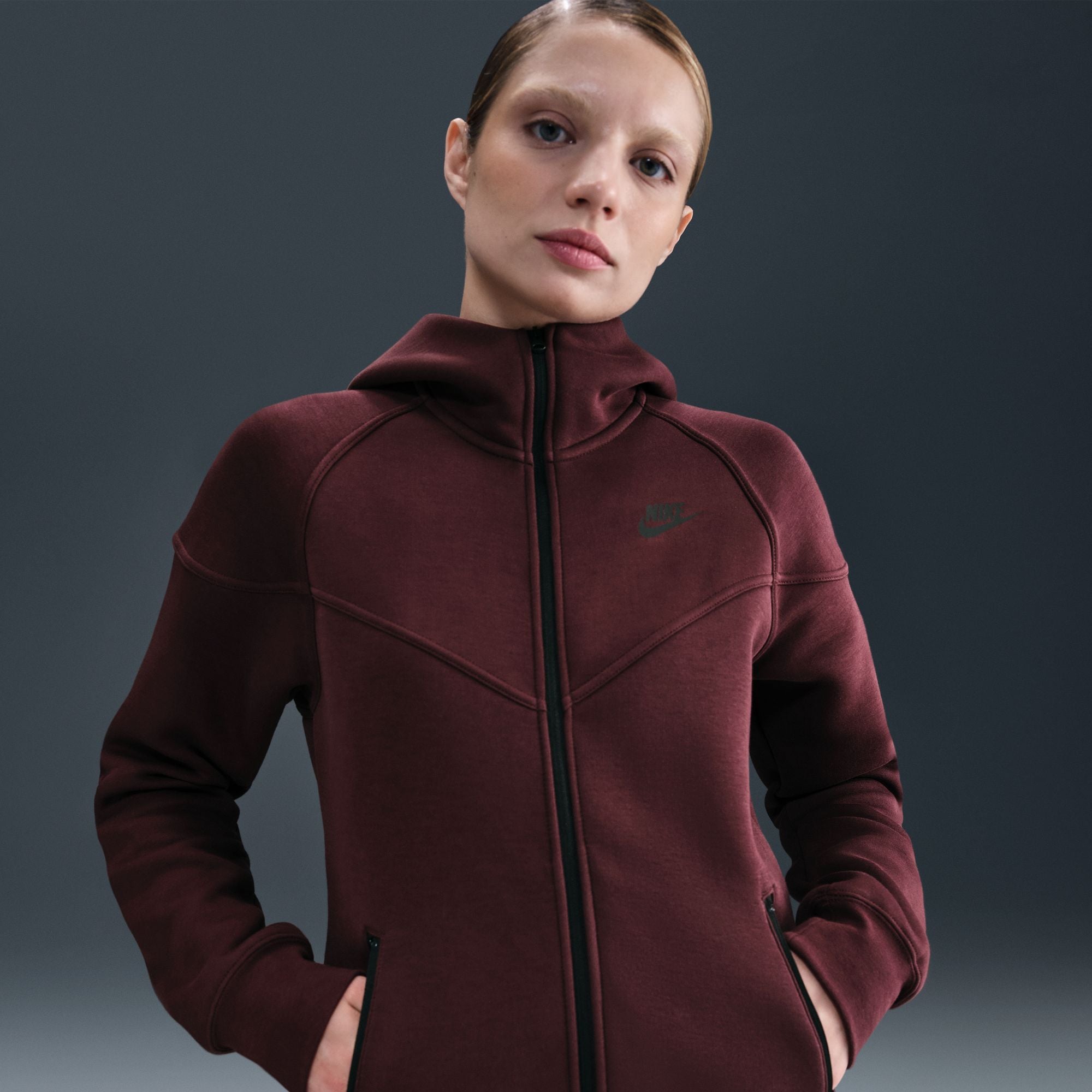 womens nike sportswear fleece funnel neck hoodie