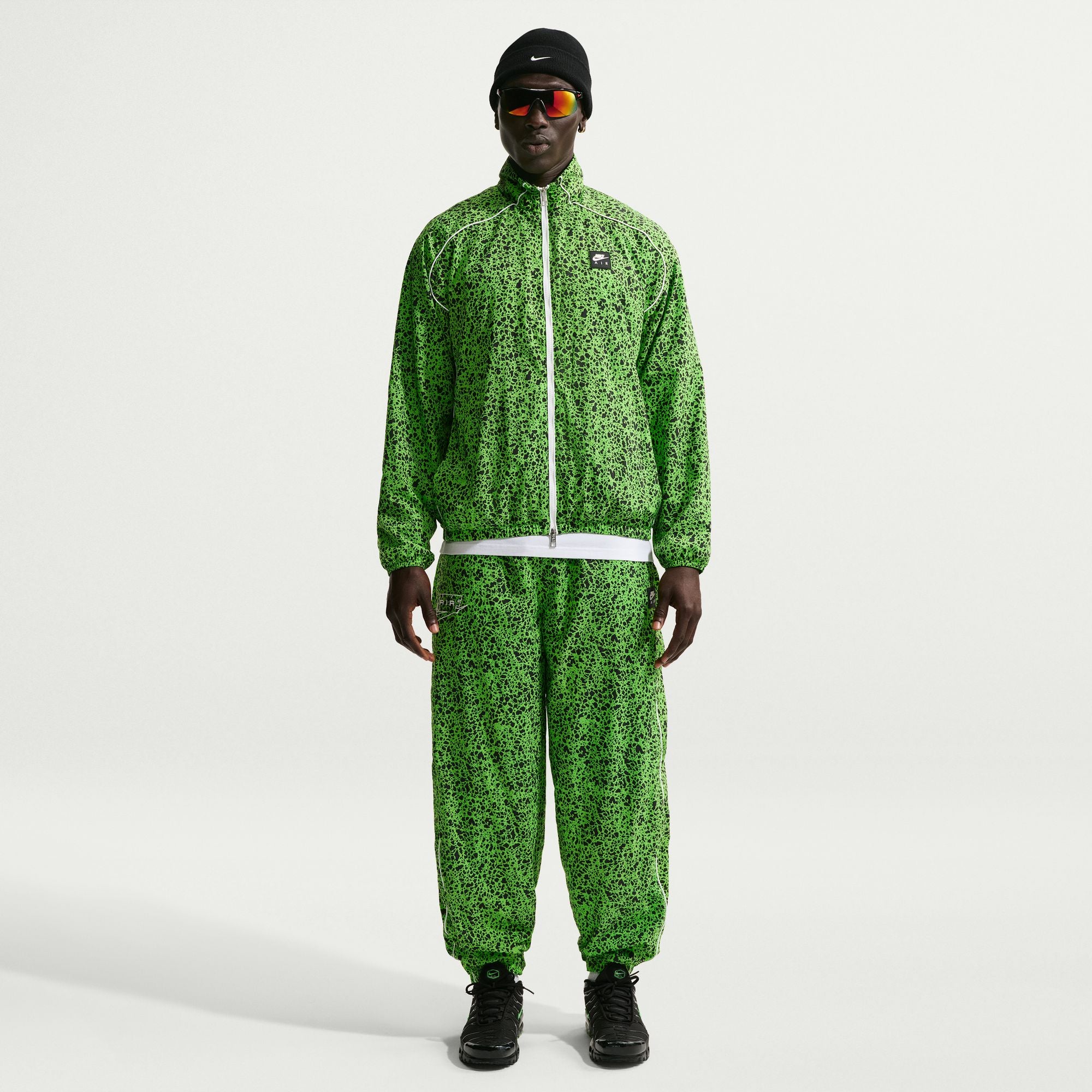 nike air woven jacket green