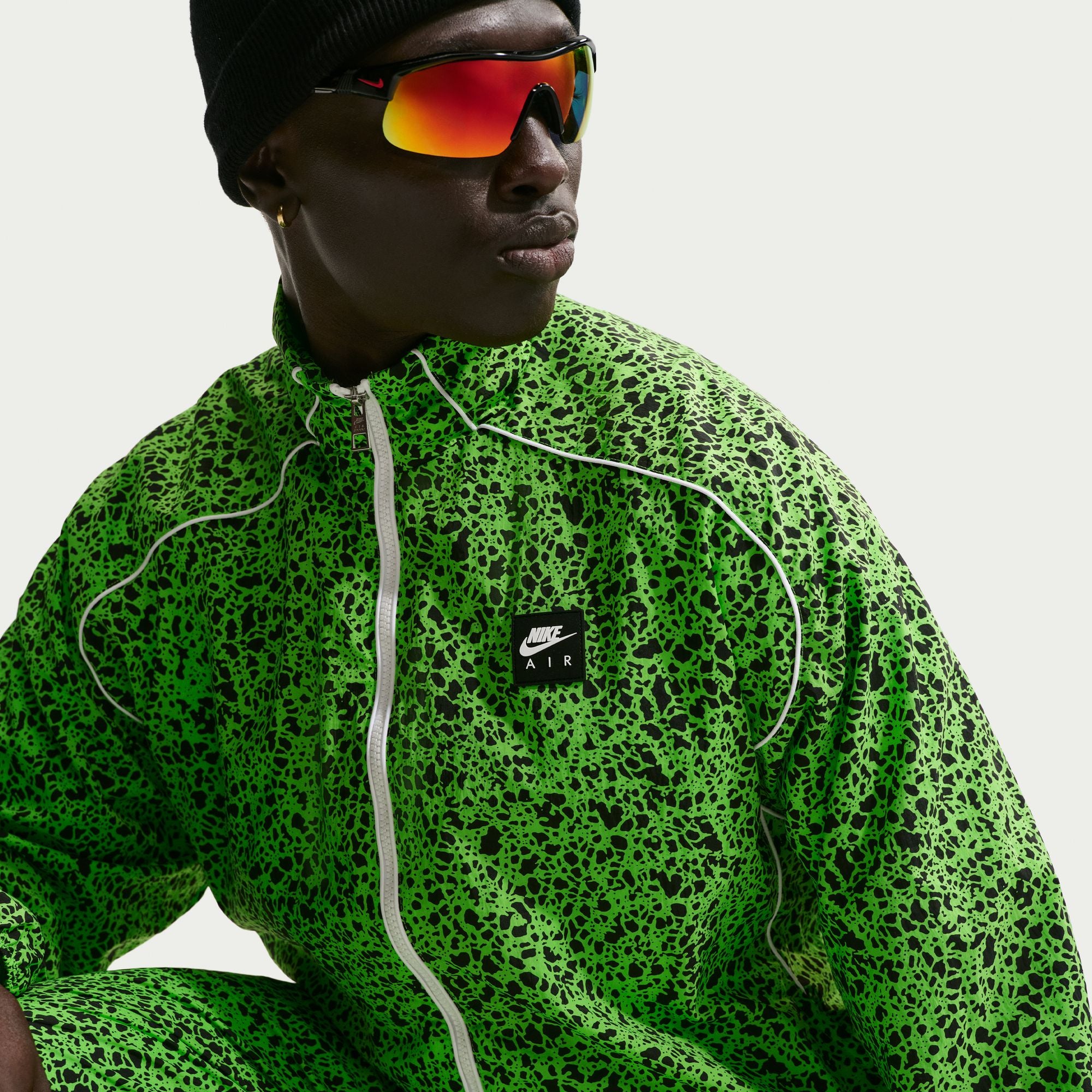 nike air woven jacket green