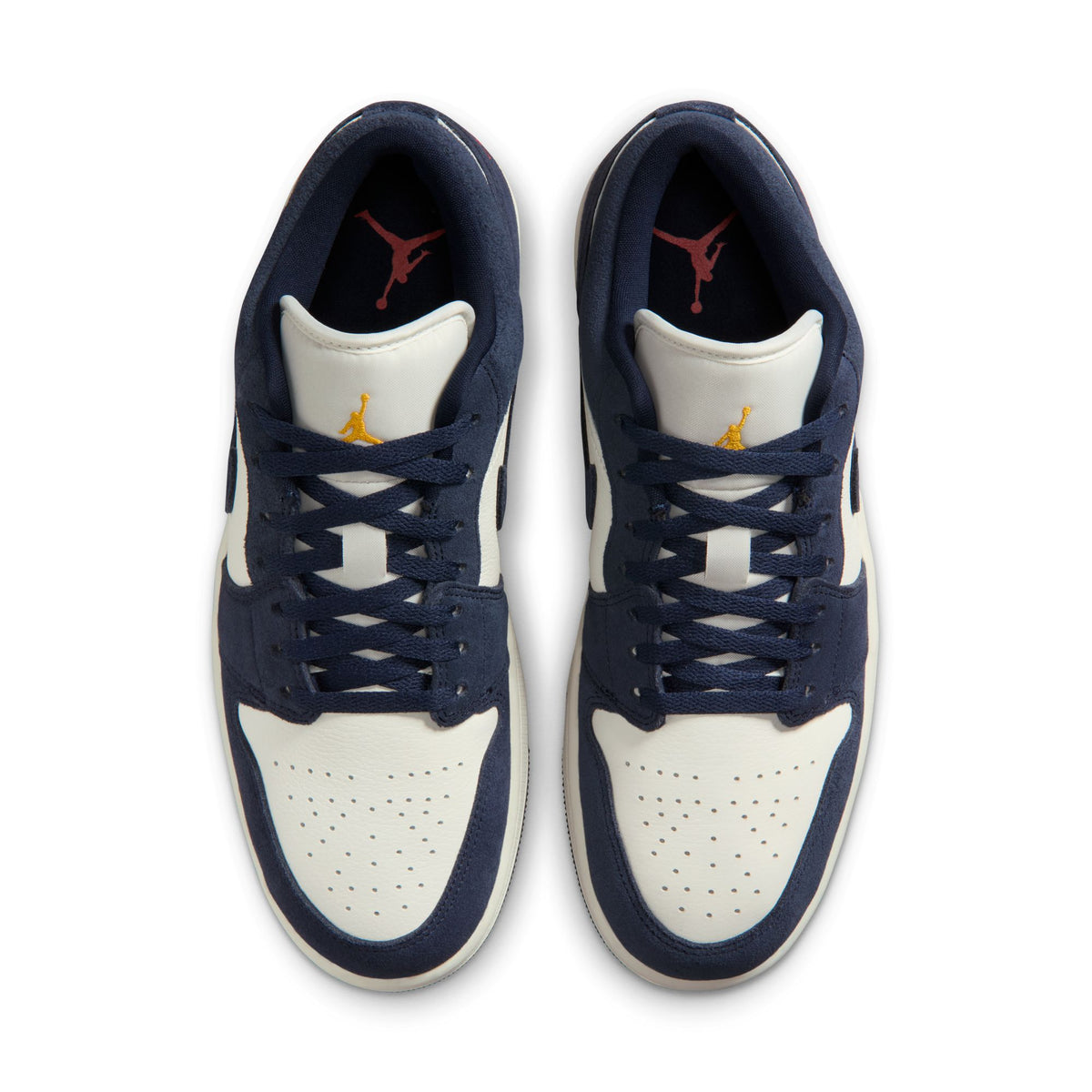 Jordan Men\'s Navy and Cream Sneakers Jordan 1 Low  main image 3