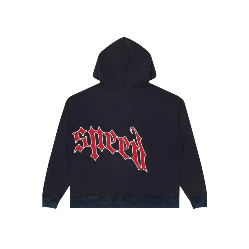 Godspeed OG Logo V2 Navy & Red Hoodie - Men's