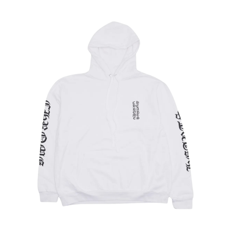 Chrome Hearts 'Vertical Logo Silver Foil' White Hoodie