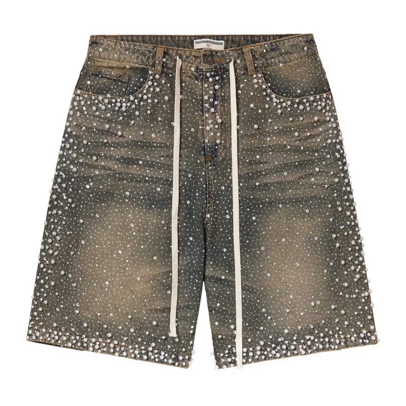 Vale Forever 'Rainstorm' Mid Wash Blue Jean Shorts - Men's