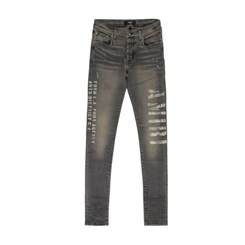 Amiri 'Military Stencil' Gray Jeans - Men's