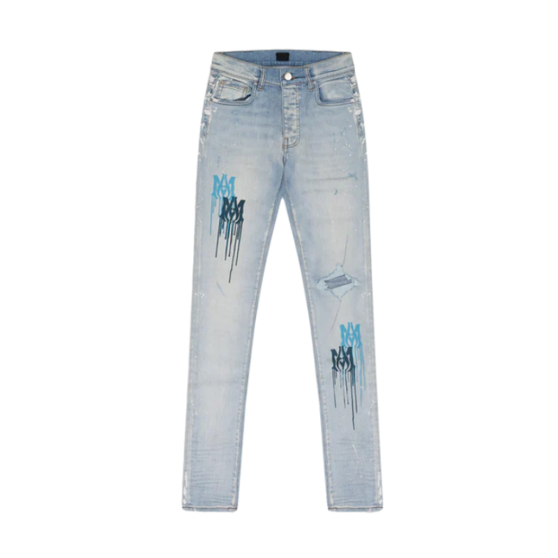 Amiri 'MA Drip' Blue Jeans