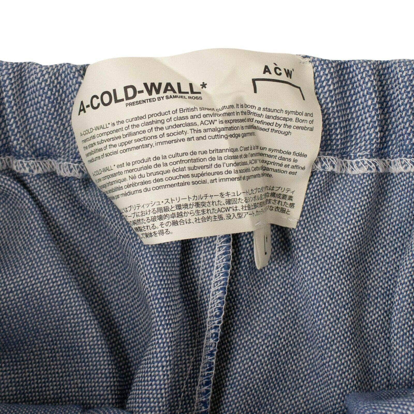 A-COLD-WALL* 250-500, a-cold-wall, channelenable-all, chicmi, couponcollection, gender-mens, main-clothing, mens-track-pants, size-l, size-m, size-s, size-xl A-COLD-WALL* Blue Fabric Trousers