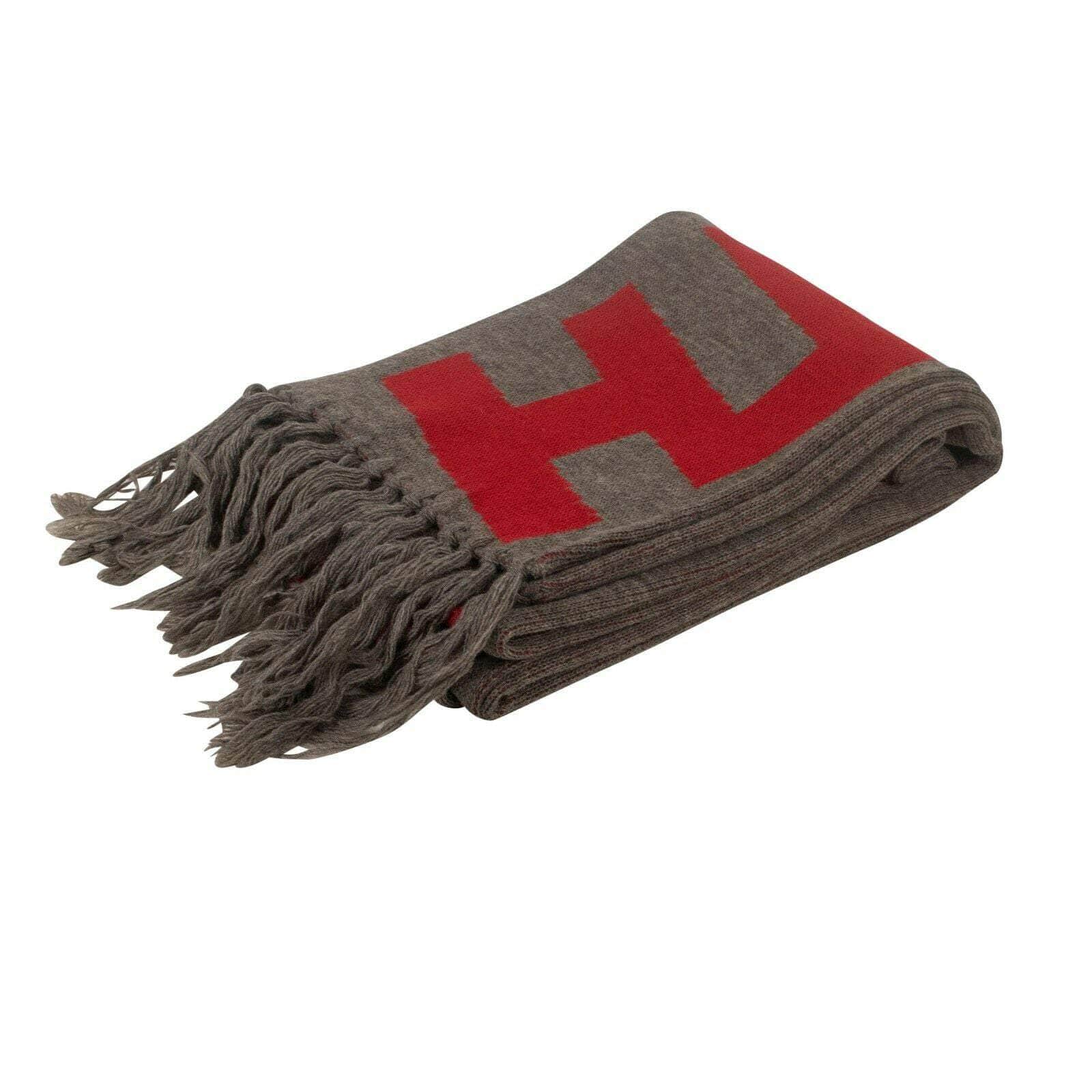 A-COLD-WALL* 250-500, a-cold-wall, couponcollection, gender-mens, main-accessories, Scarf Intarsia Fringed Scarf - Gray And Red 87AB-ACW-3002 87AB-ACW-3002