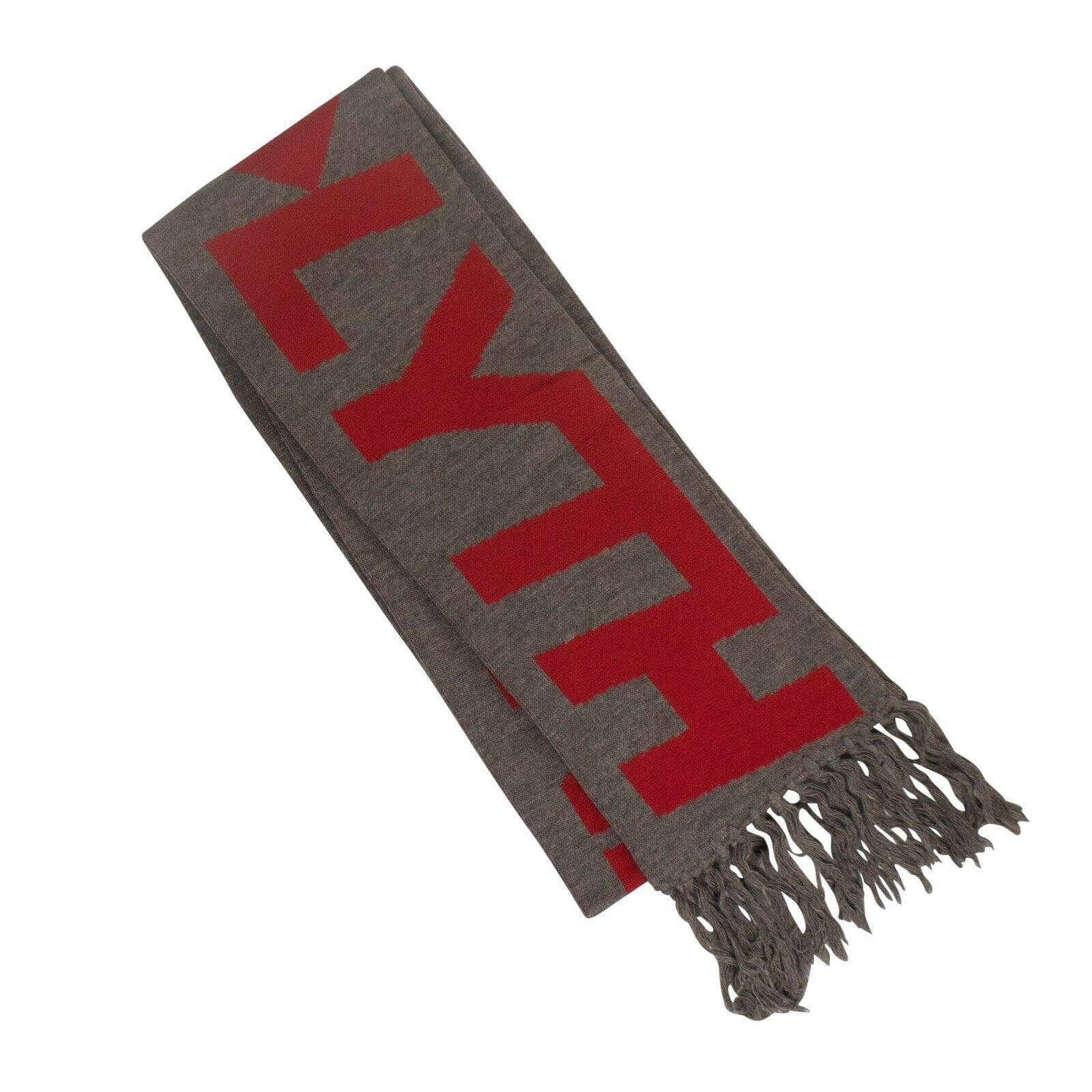 A-COLD-WALL* 87AB-ACW-3002 NWT A-COLD-WALL* Gray And Red Intarsia Fringed Scarf $740 87AB-ACW-3002