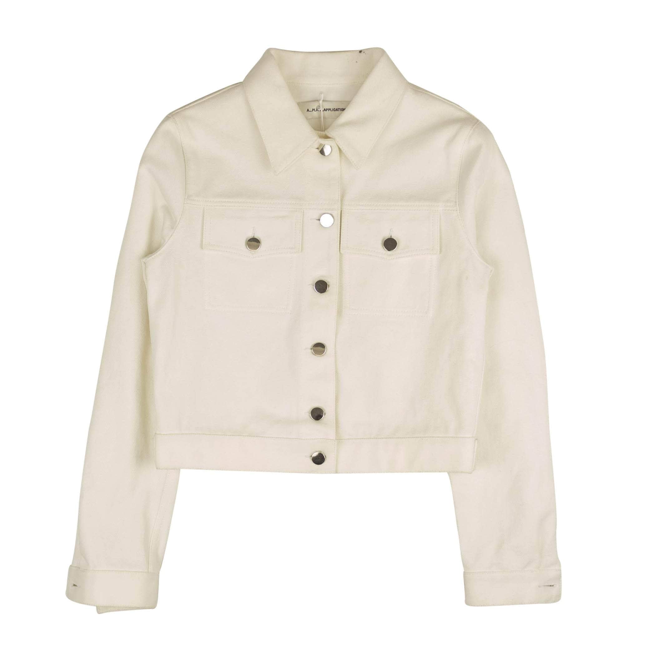 A_Plan_Application 250-500, a_plan_application, channelenable-all, chicmi, couponcollection, gender-womens, main-clothing, size-s, womens-denim-jackets S White Caban Denim Jacket 82NGG-AP-50/S 82NGG-AP-50/S