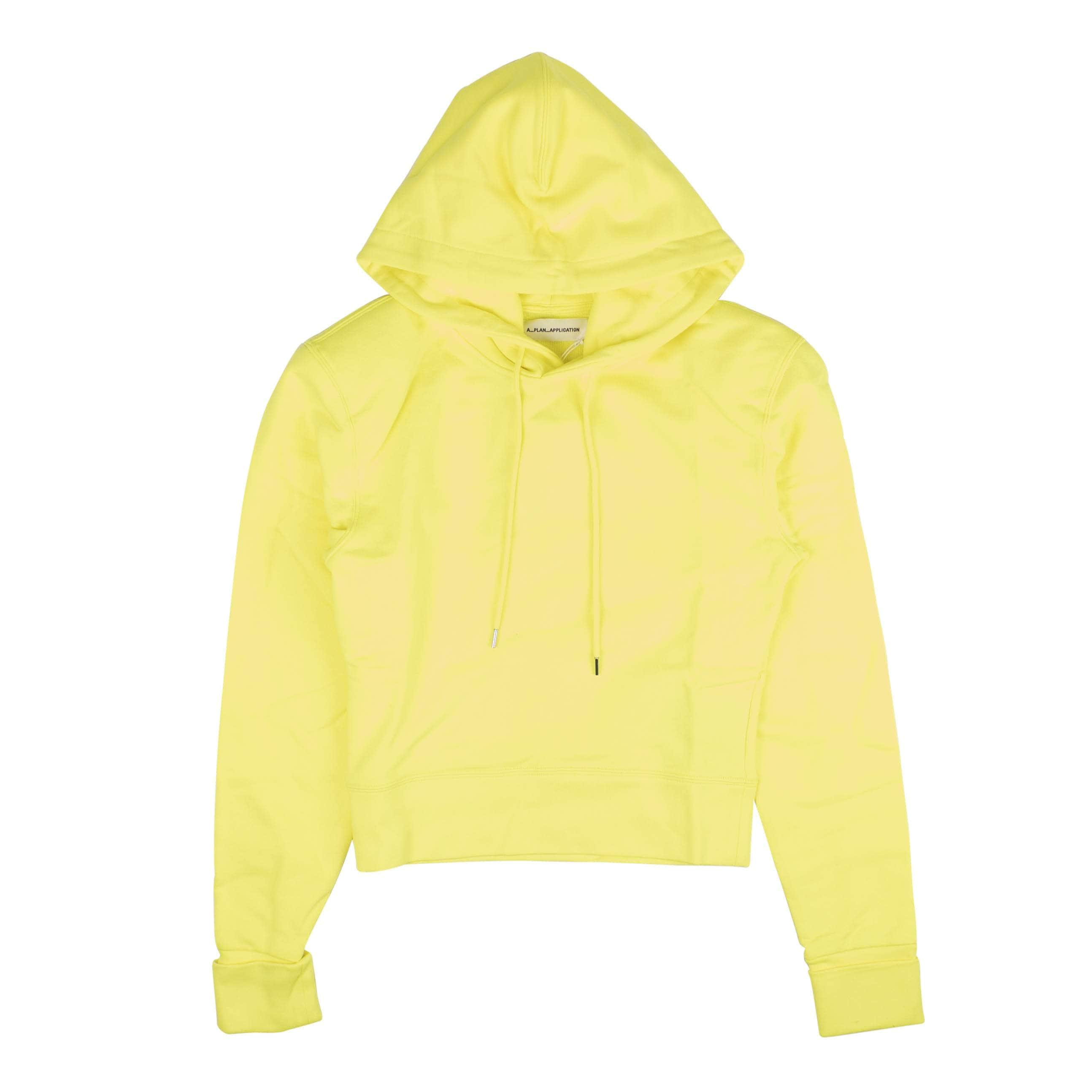 A_Plan_Application 74NGG-AP-1012/M NWT A_PLAN_APPLICATION Neon Yellow Cotton Pullover Hoodie Size M $525 74NGG-AP-1012/M