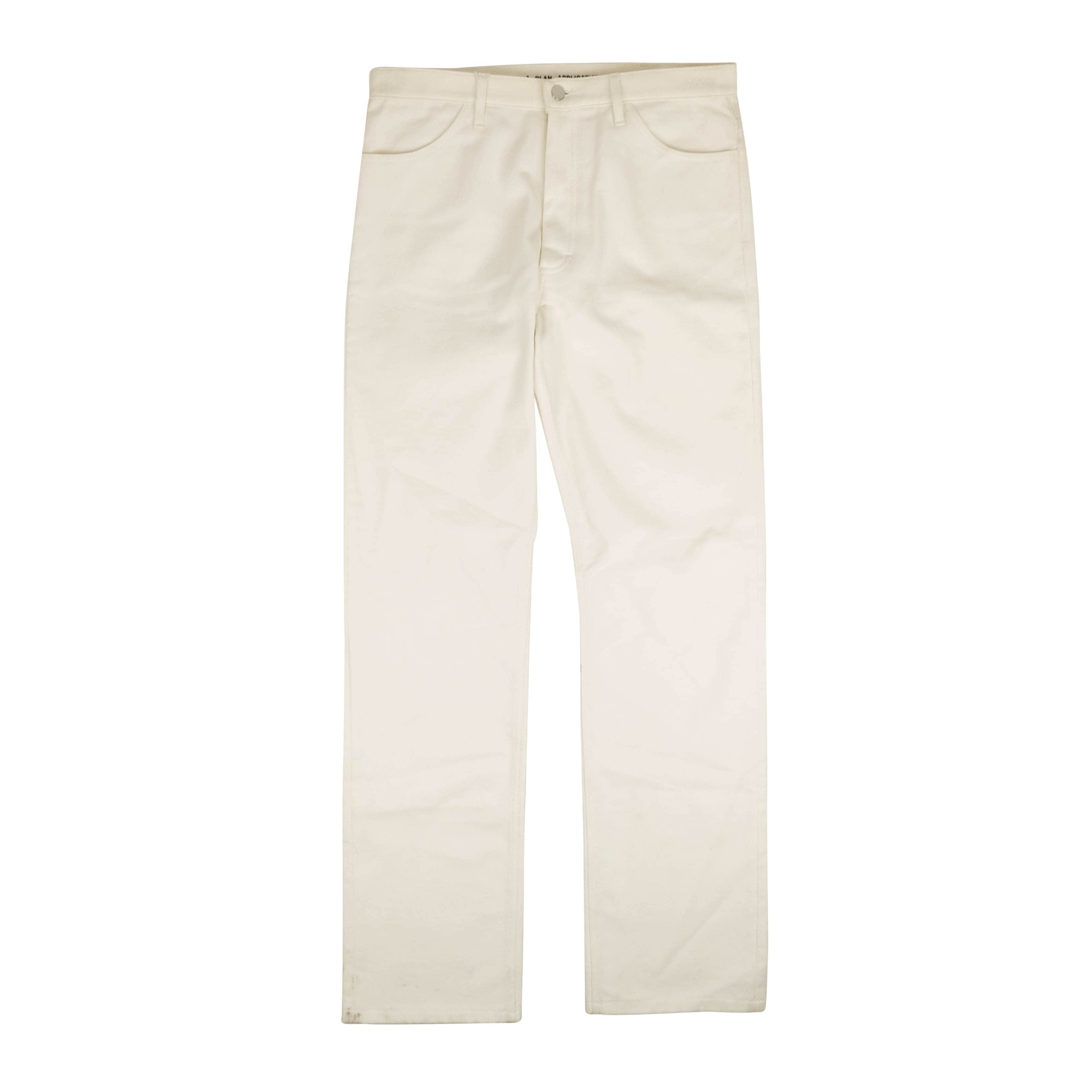 A_Plan_Application 74NGG-AP-1031/32 NWT A_PLAN_APPLICATION White Cotton Embroidered Waist Jeans Size 32/42 $490 74NGG-AP-1031/32