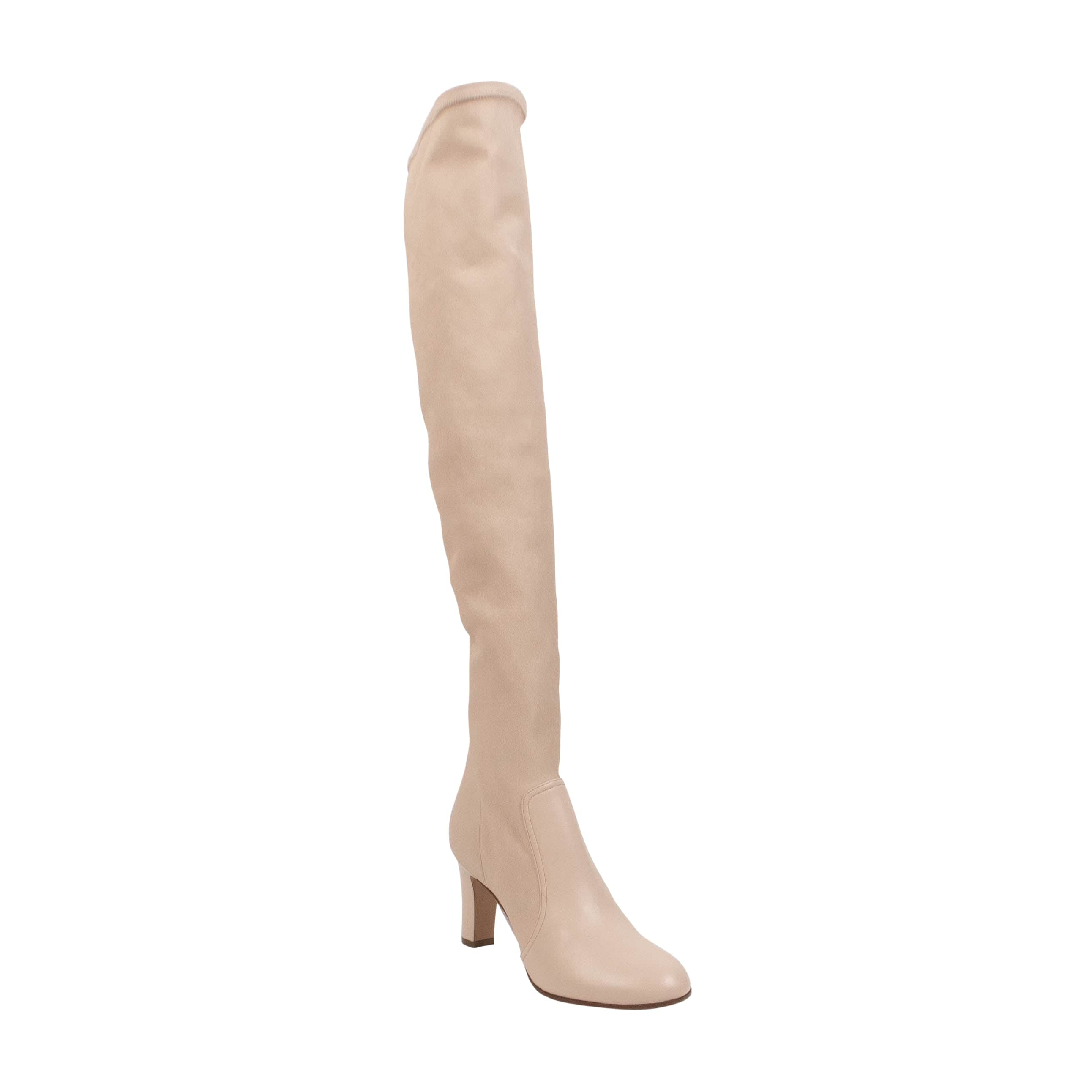 A_Plan_Application 74NGG-AP-2001/35 NIB A_PLAN_APPLICATION Nude Over the Knee Heel Boots Size 5/35 $2100 74NGG-AP-2001/35