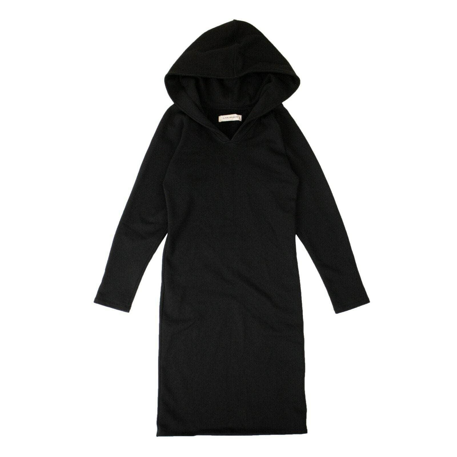 A_Plan_Application 82NGG-AP-11/S NWT A_PLAN_APPLICATION Black Cotton Long Sleeve Hooded Midi Dress Size S $595 82NGG-AP-11/S