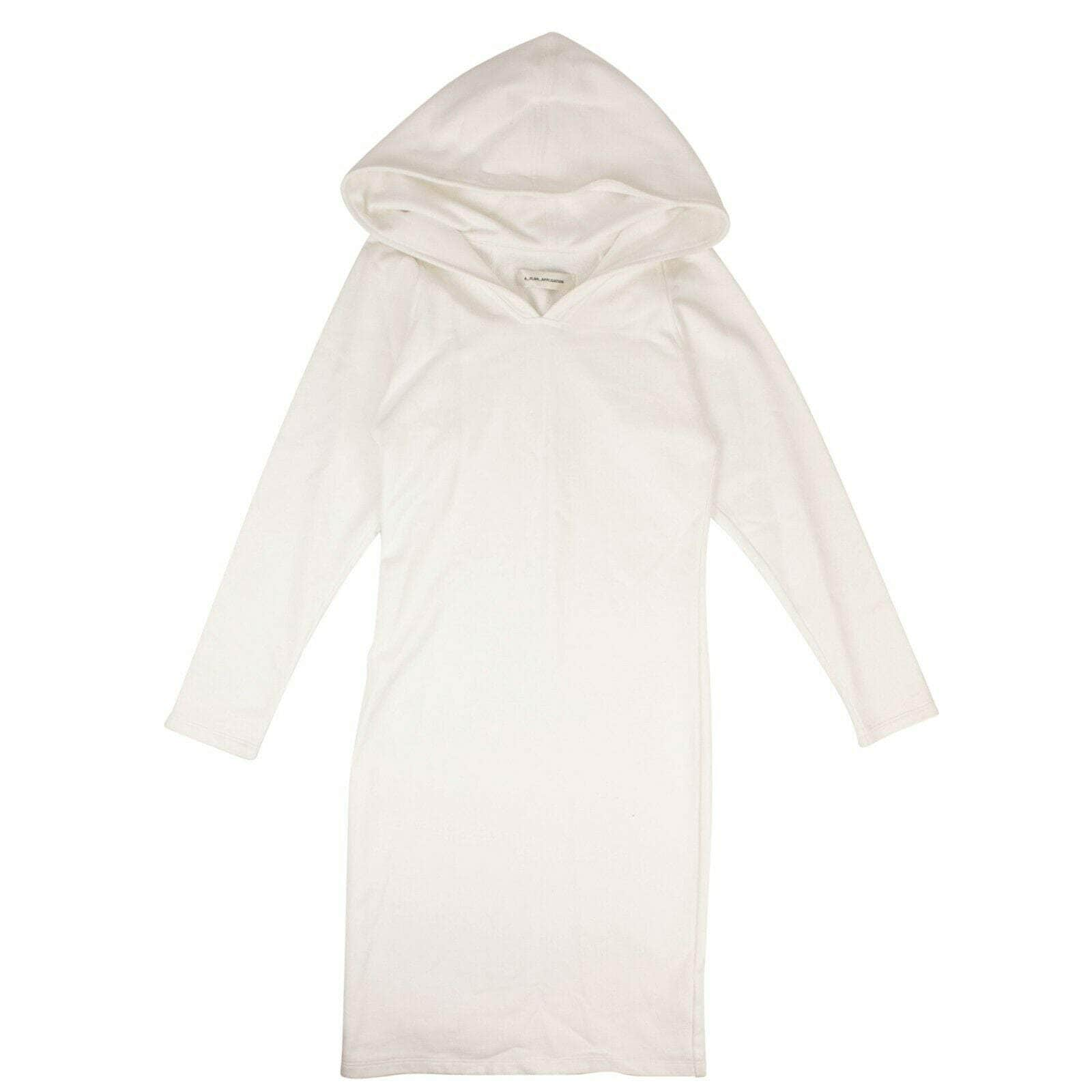 A_Plan_Application 82NGG-AP-13/S NWT A_PLAN_APPLICATION Optical White Cotton Hooded Midi Dress Size S $665 82NGG-AP-13/S