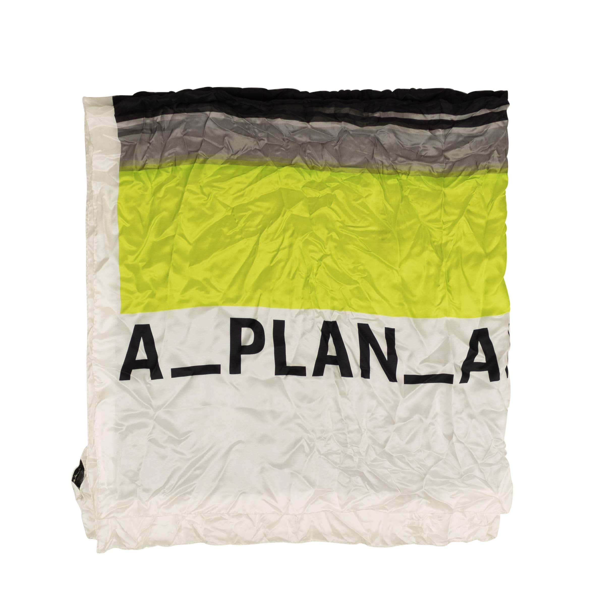 A_Plan_Application a_plan_application, channelenable-all, chicmi, couponcollection, gender-womens, main-accessories, size-os, under-250 OS Green And White Reversible Logo Silk Scarf 74NGG-AP-3010 74NGG-AP-3010