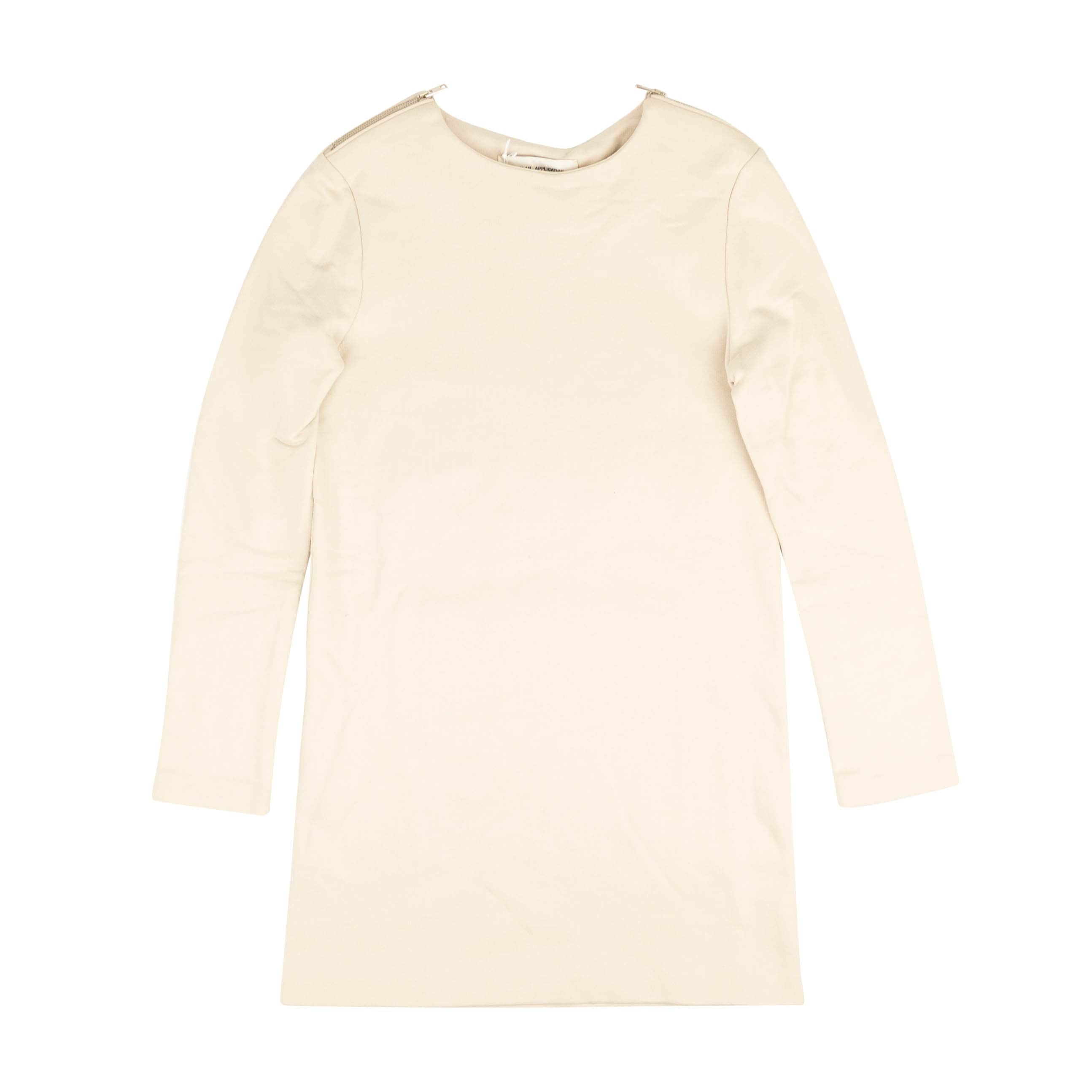 A_Plan_Application a_plan_application, channelenable-all, chicmi, couponcollection, gender-womens, main-clothing, size-s, under-250, womens-day-dresses S Beige Cotton Sweatshirt Dress 74NGG-AP-14/S 74NGG-AP-14/S