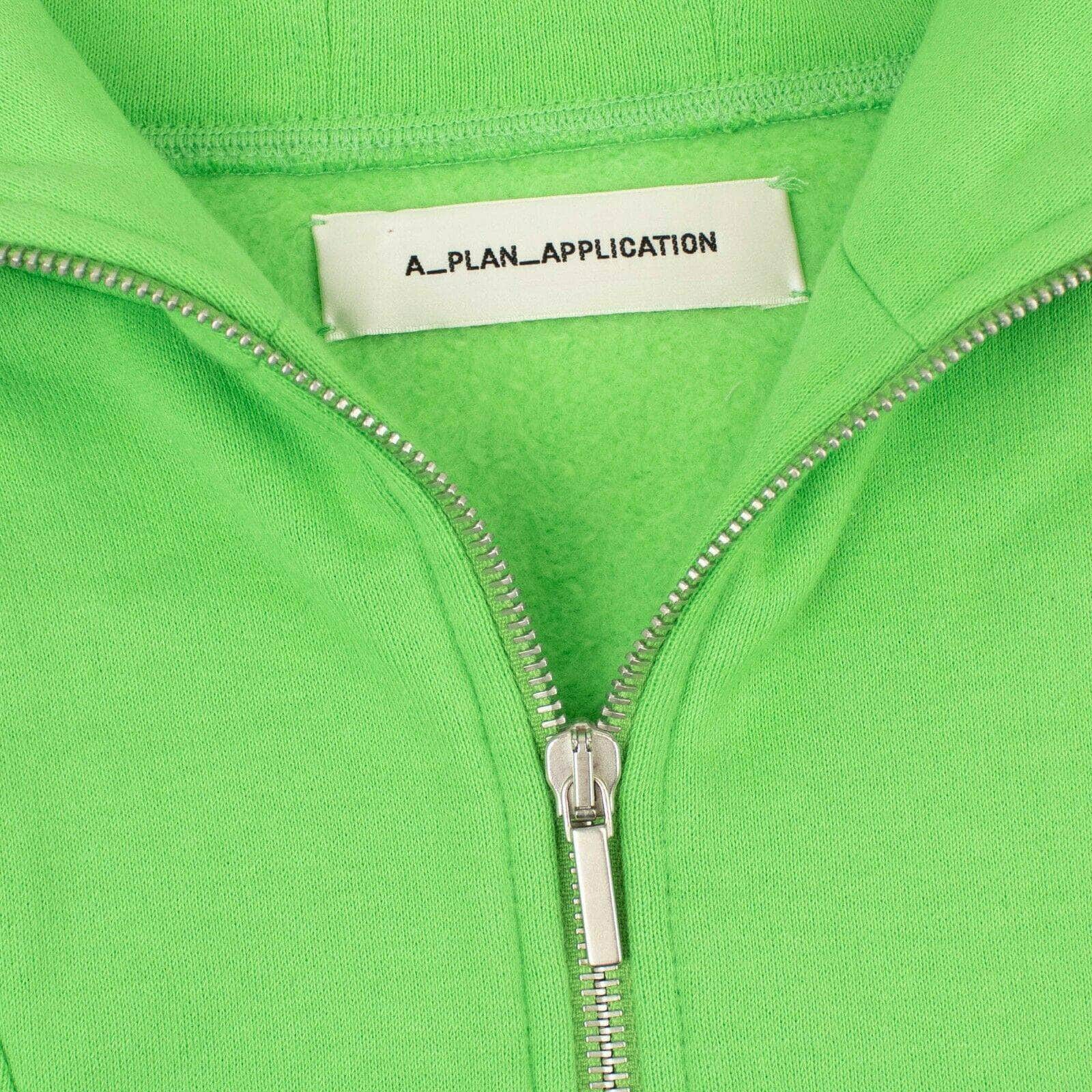 A_PLAN_APPLICATION a_plan_application, channelenable-all, couponcollection, gender-womens, main-clothing, size-s, under-250, womens-hoodies-sweatshirts S Green Balaclava Half Zip Hoodie 82NGG-AP-1011/S 82NGG-AP-1011/S
