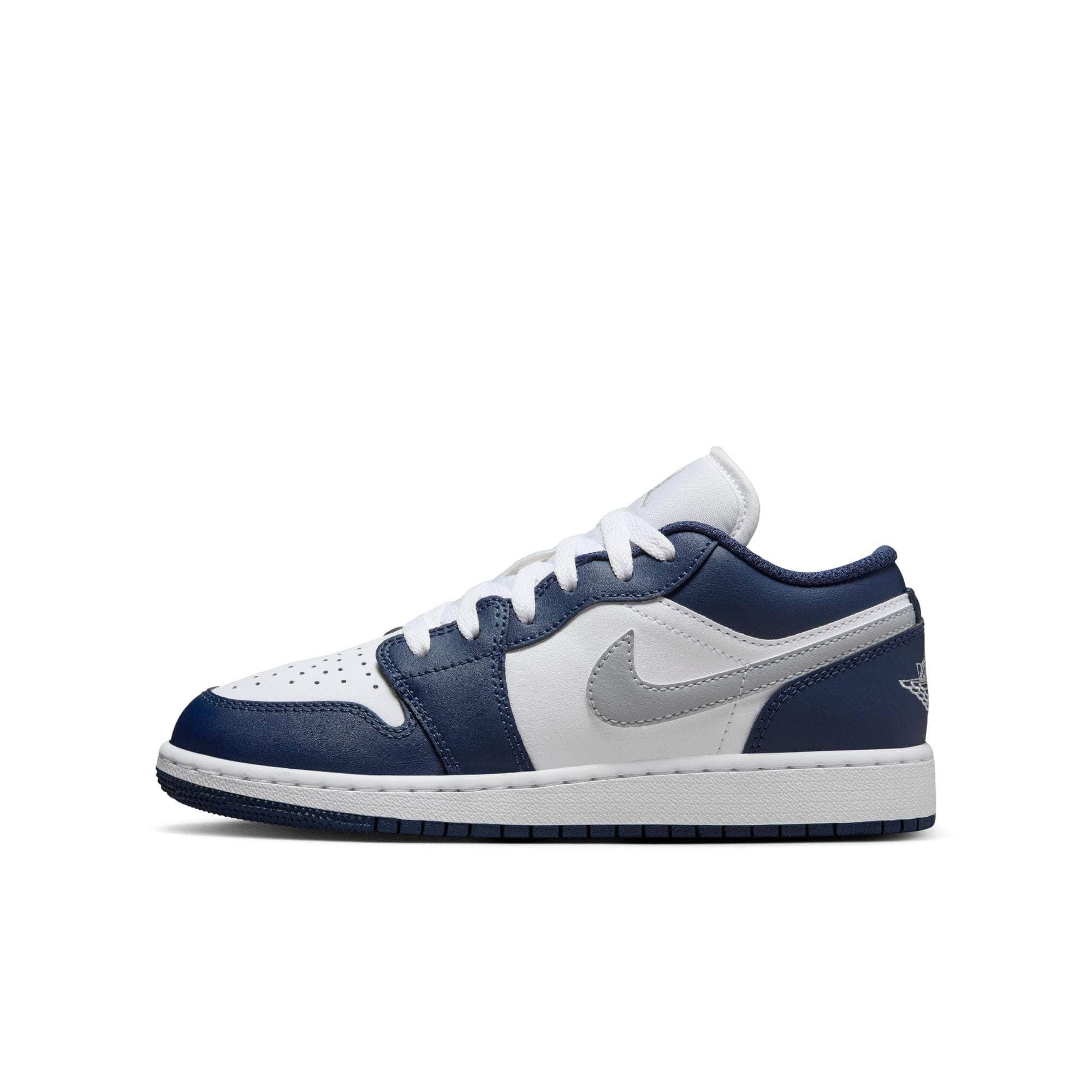 Air Jordan FOOTWEAR Air Jordan 1 Low "Midnight Navy Wolf Grey" - Boy's GS