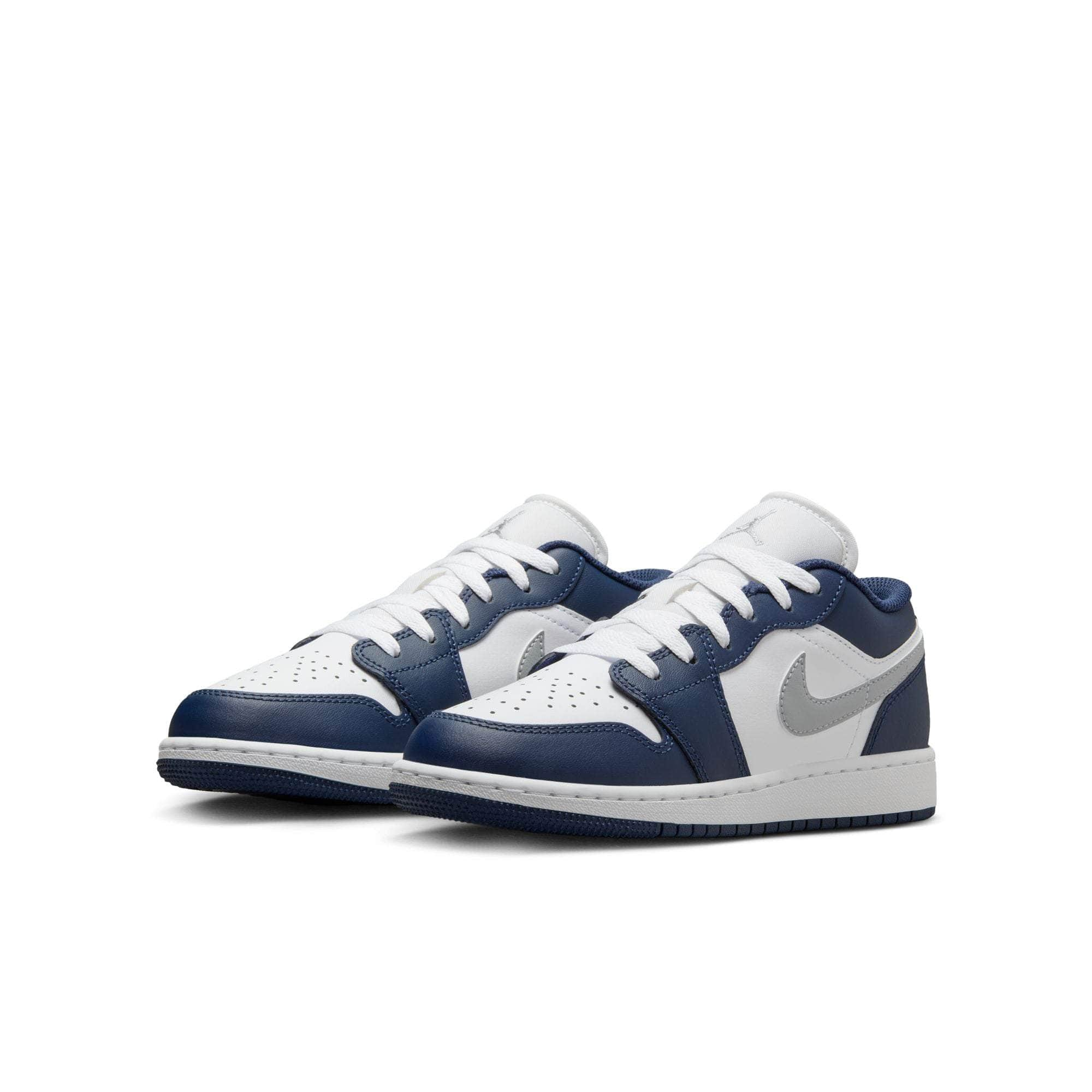 Air Jordan FOOTWEAR Air Jordan 1 Low "Midnight Navy Wolf Grey" - Boy's GS