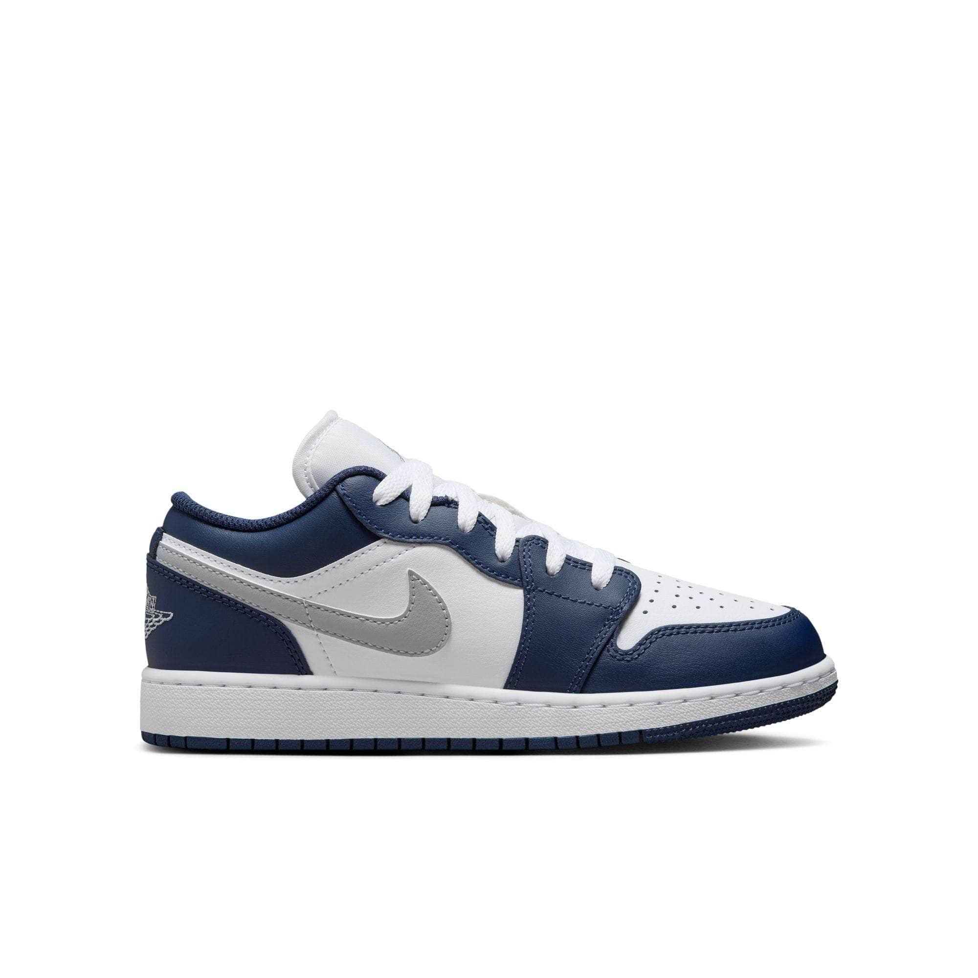 Air Jordan FOOTWEAR Air Jordan 1 Low "Midnight Navy Wolf Grey" - Boy's GS