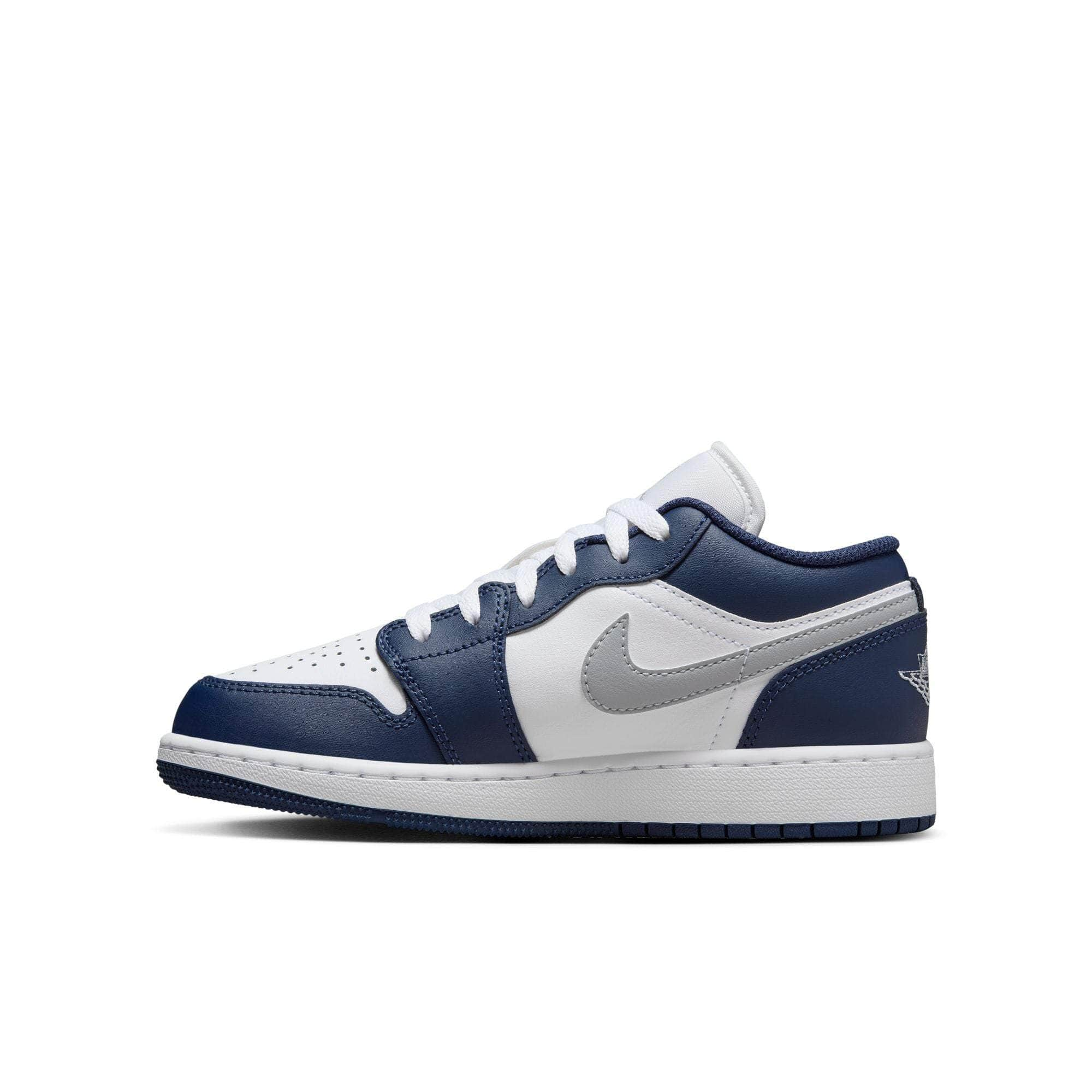 Air Jordan FOOTWEAR Air Jordan 1 Low "Midnight Navy Wolf Grey" - Boy's GS