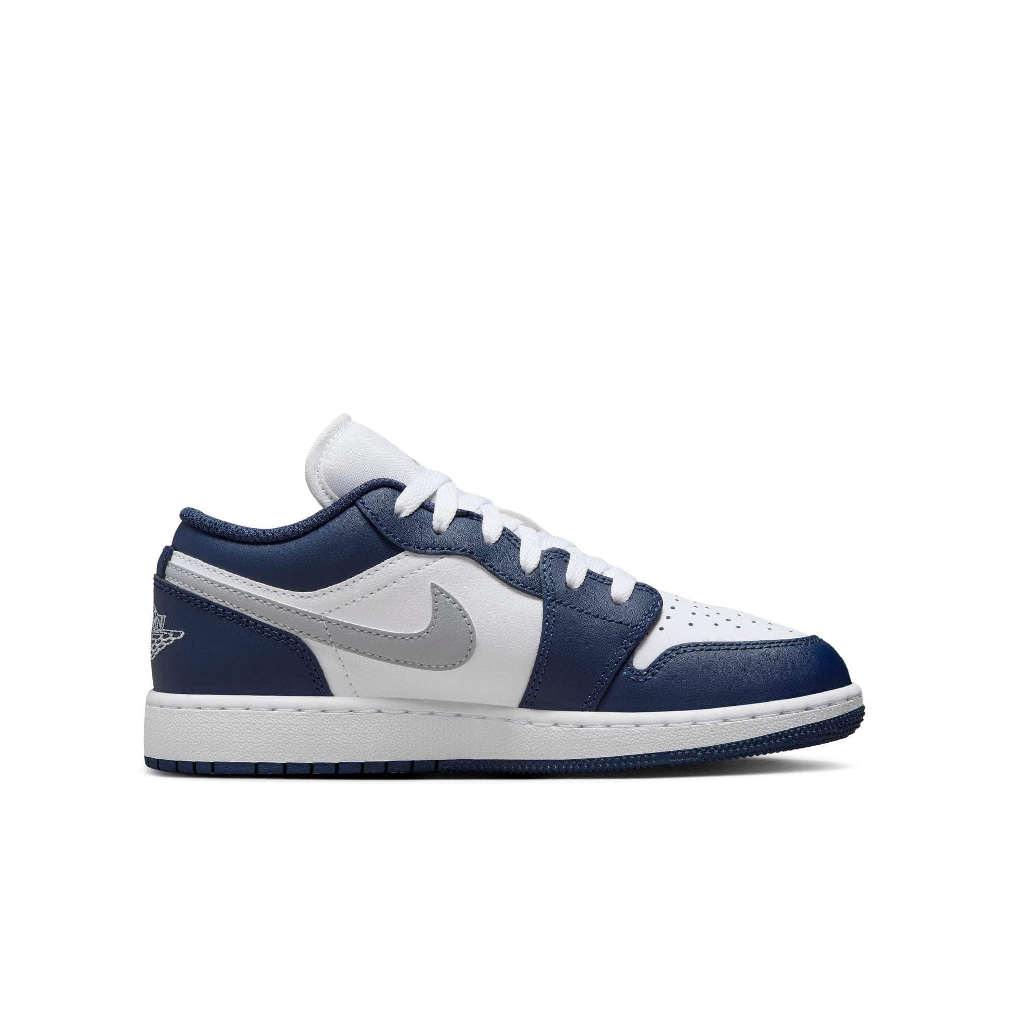 Air Jordan FOOTWEAR Air Jordan 1 Low "Midnight Navy Wolf Grey" - Boy's GS