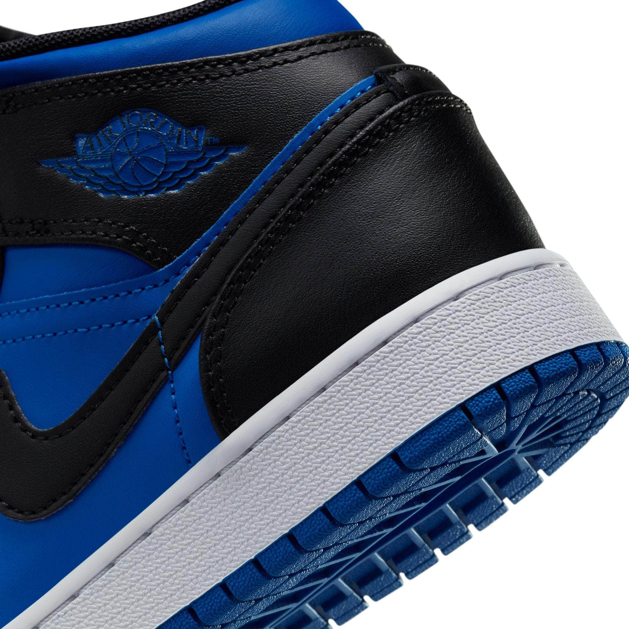 Air Jordan 1 Mid Black Royal Blue - Boy's Grade School - GBNY