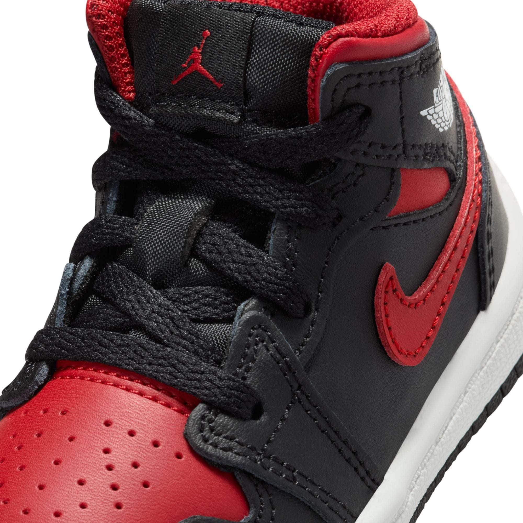 Air Jordan FOOTWEAR Air Jordan 1 Mid "Black Summit White Varsity Red" - Toddler