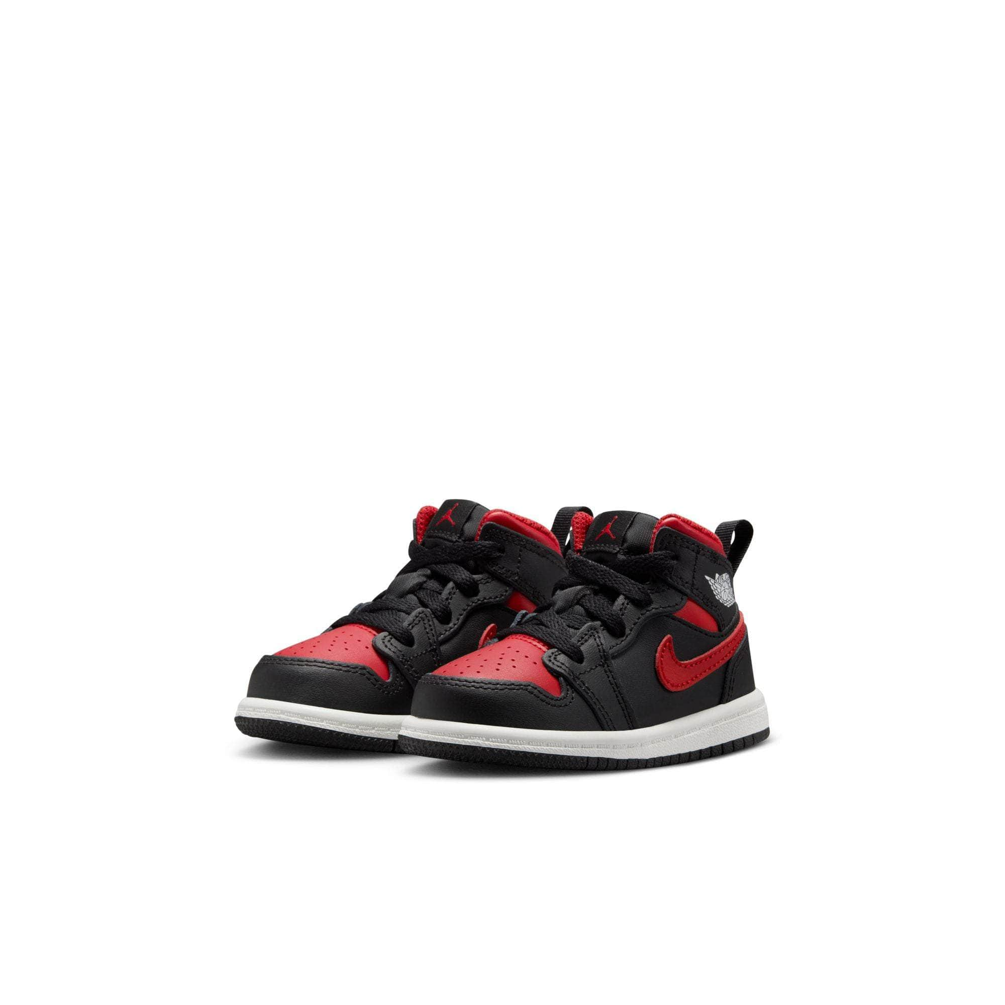 Air Jordan FOOTWEAR Air Jordan 1 Mid "Black Summit White Varsity Red" - Toddler