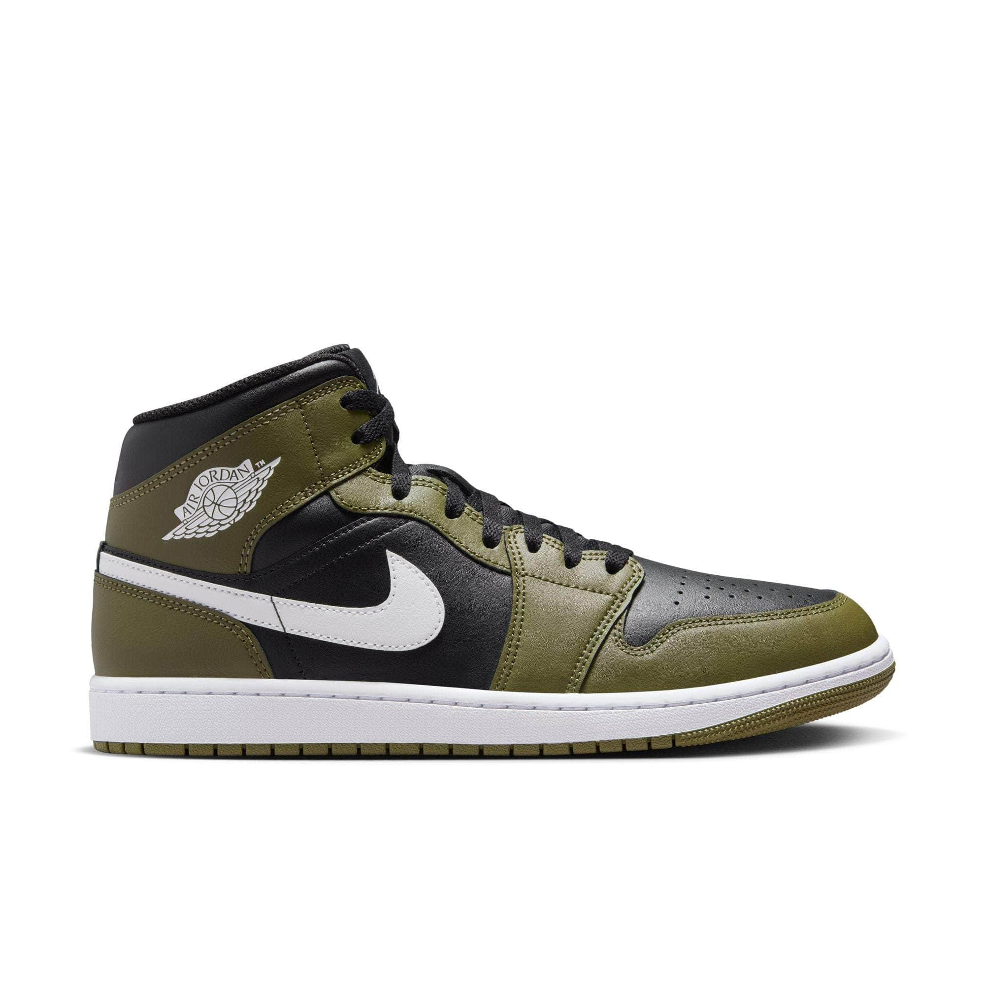 Air Jordan FOOTWEAR Air Jordan 1 Mid "Black White Olive" - Men's