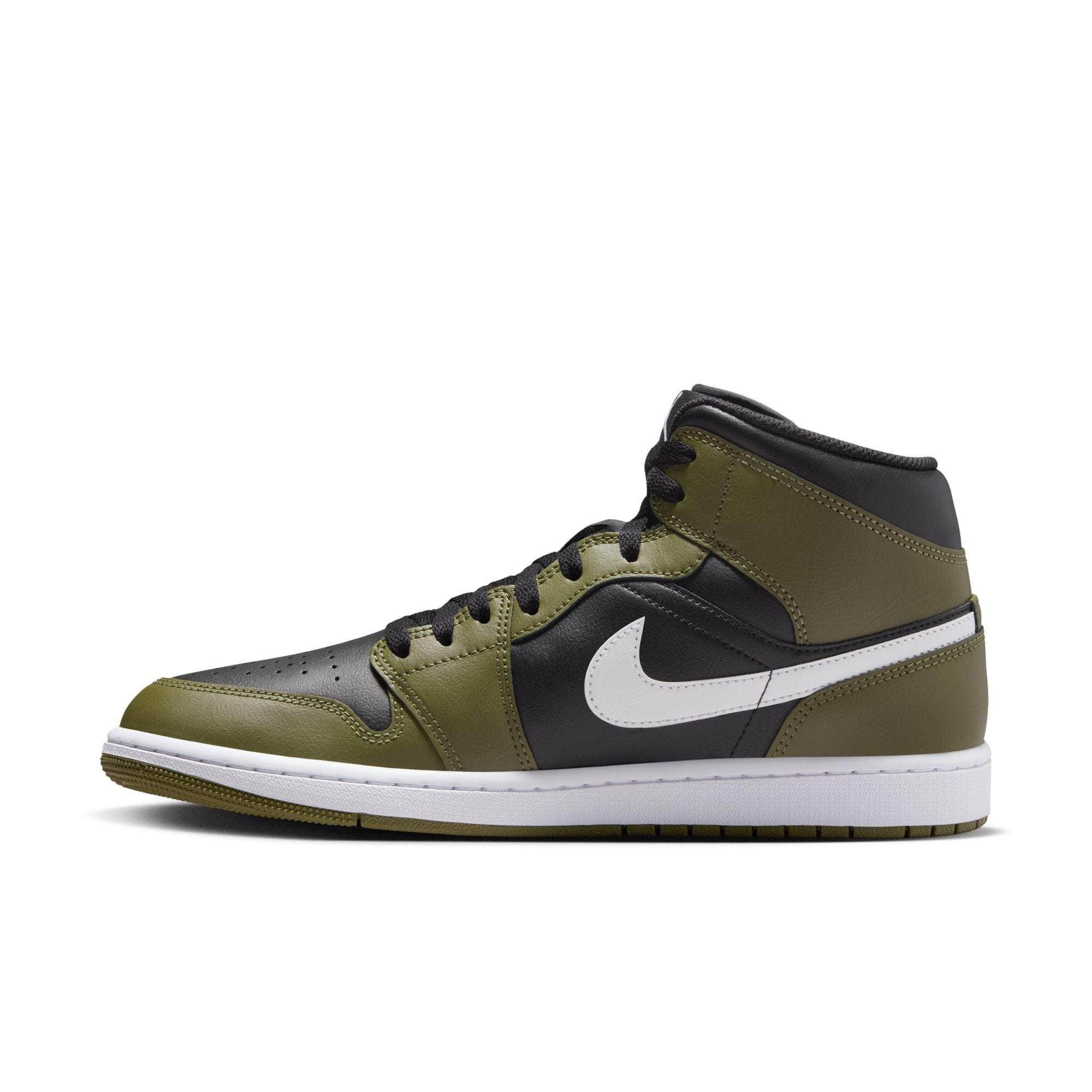 Air Jordan FOOTWEAR Air Jordan 1 Mid "Black White Olive" - Men's