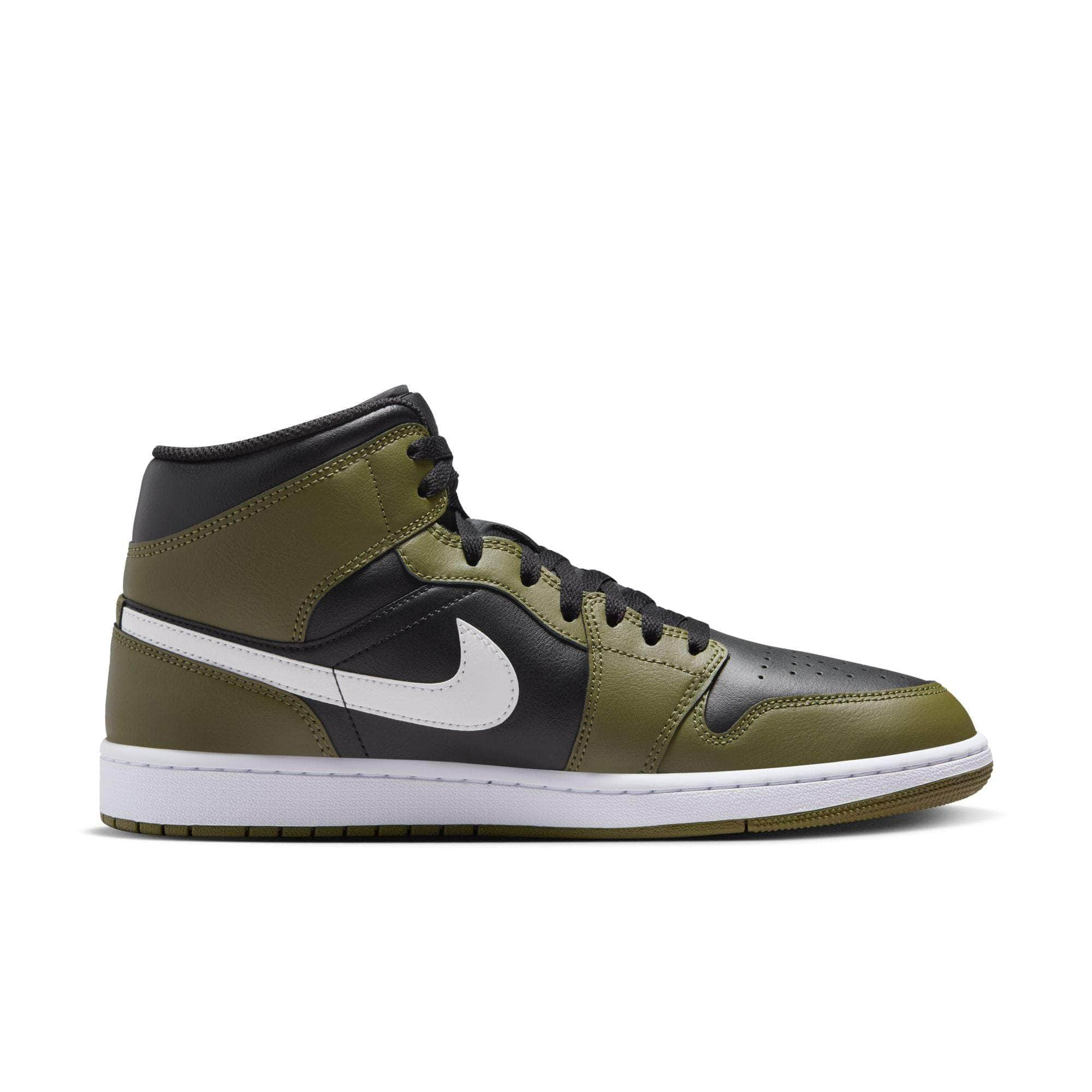 Air Jordan FOOTWEAR Air Jordan 1 Mid "Black White Olive" - Men's