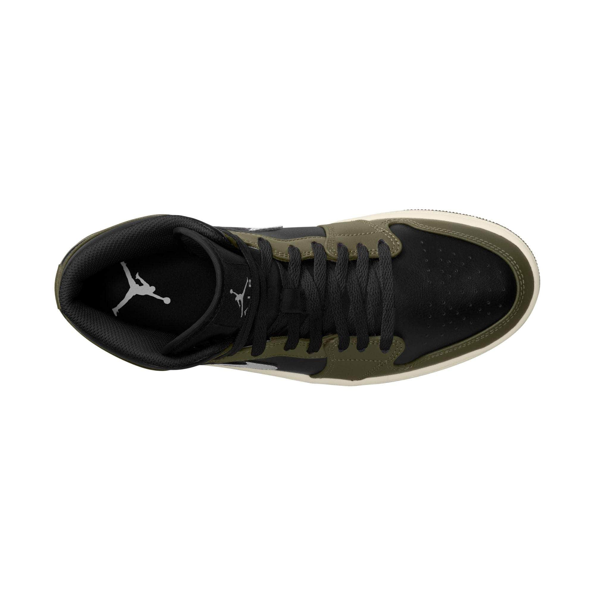 Air Jordan FOOTWEAR Air Jordan 1 Mid "Black White Olive" - Men's