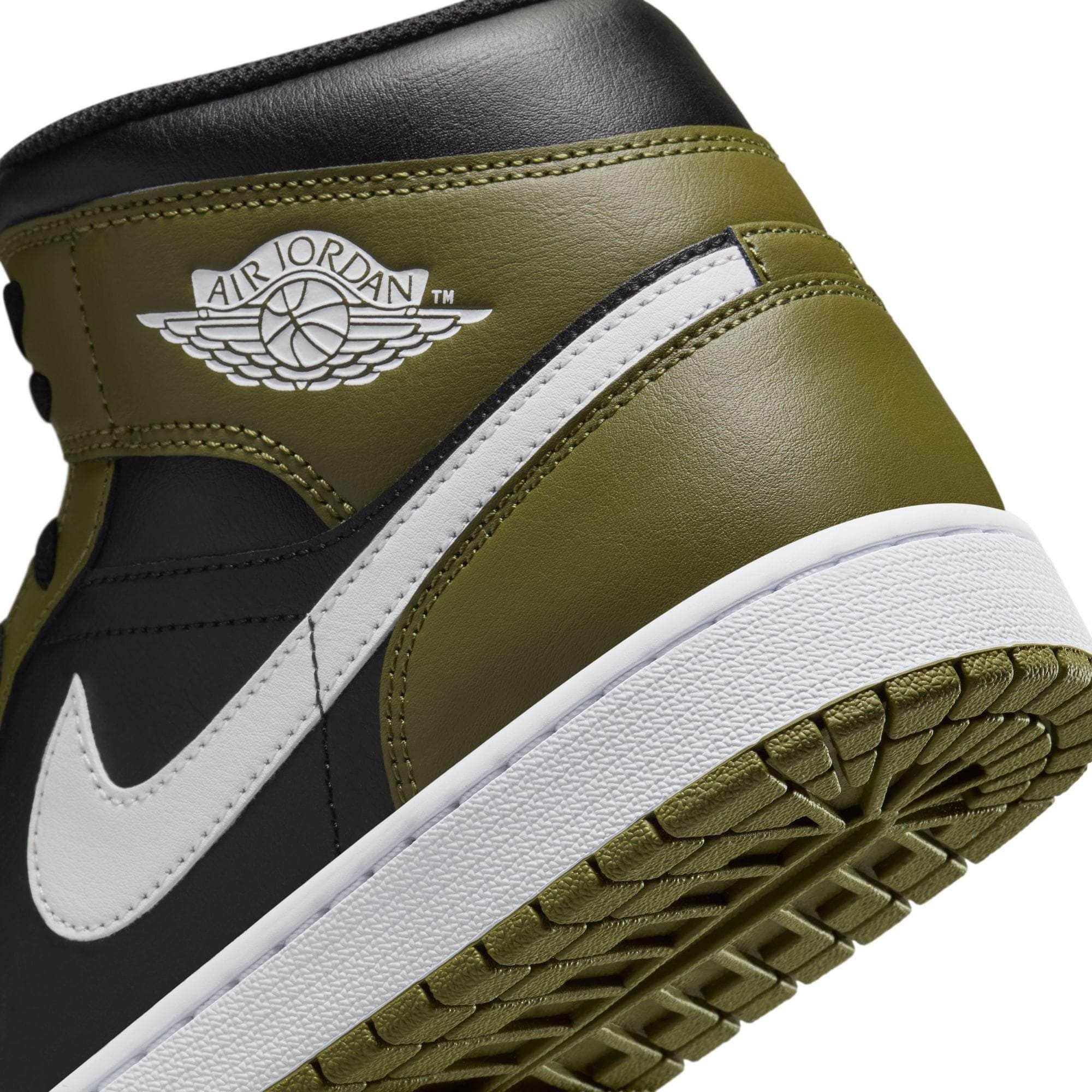 Air Jordan FOOTWEAR Air Jordan 1 Mid "Black White Olive" - Men's