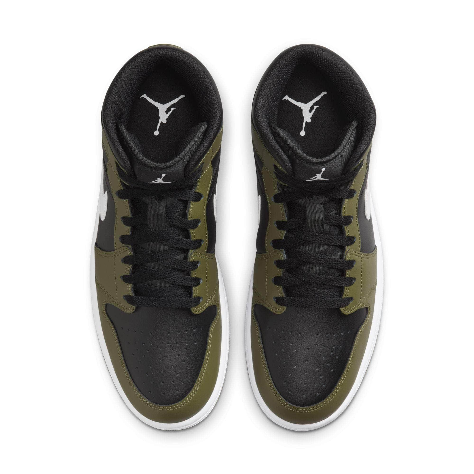 Air Jordan FOOTWEAR Air Jordan 1 Mid "Black White Olive" - Men's