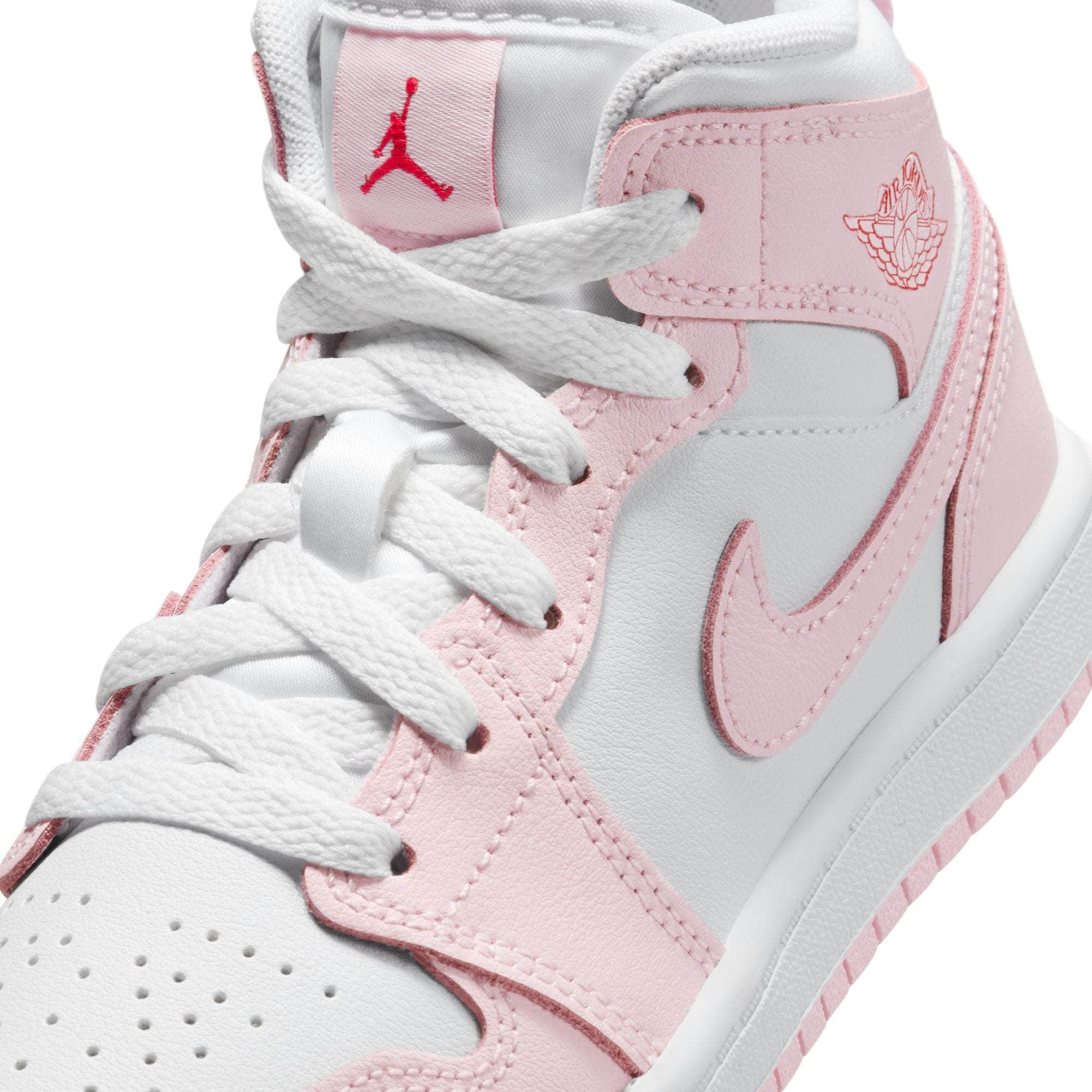 Air Jordan FOOTWEAR Air Jordan 1 Mid "Pink Foam Fire Red" - Preschool