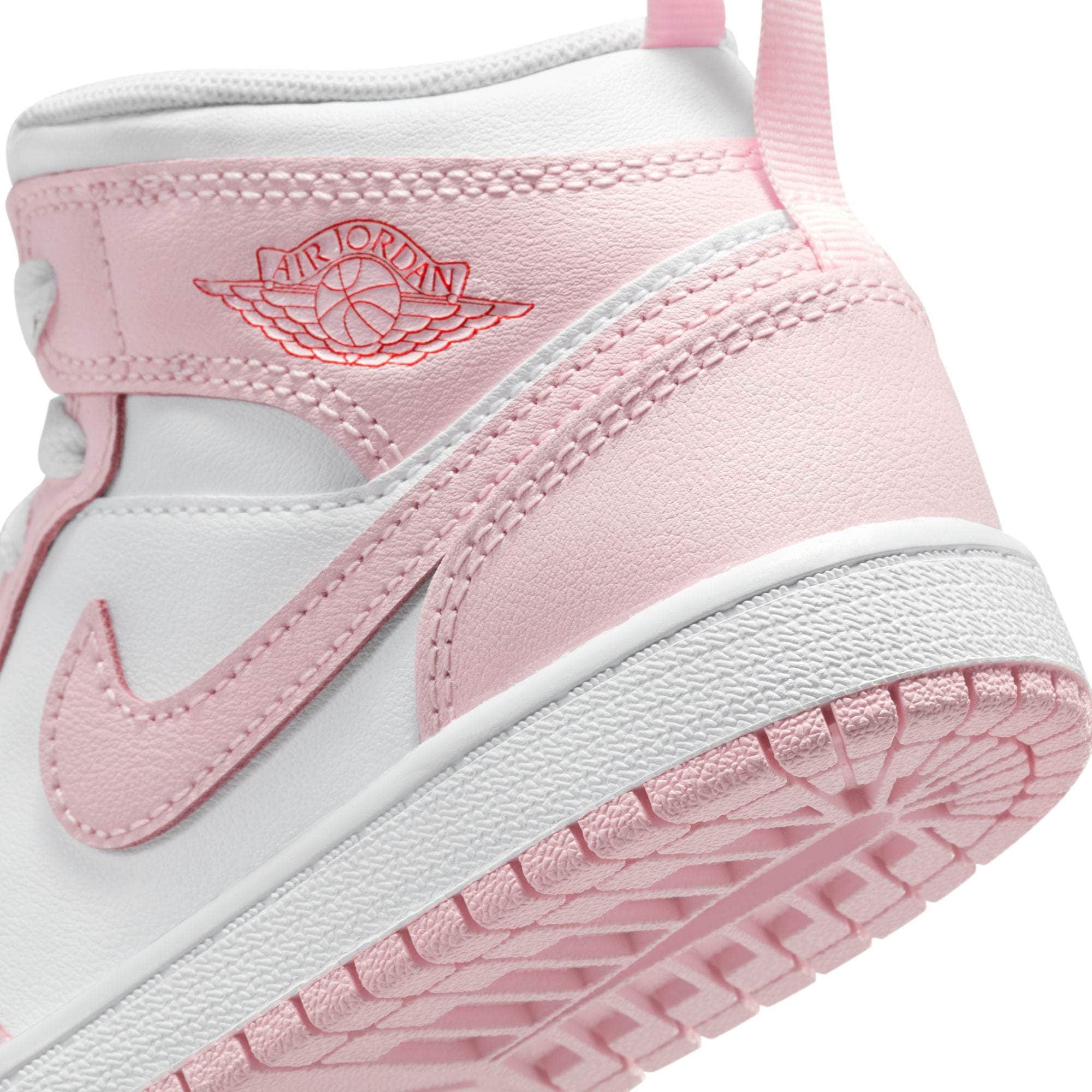 Air Jordan FOOTWEAR Air Jordan 1 Mid "Pink Foam Fire Red" - Preschool